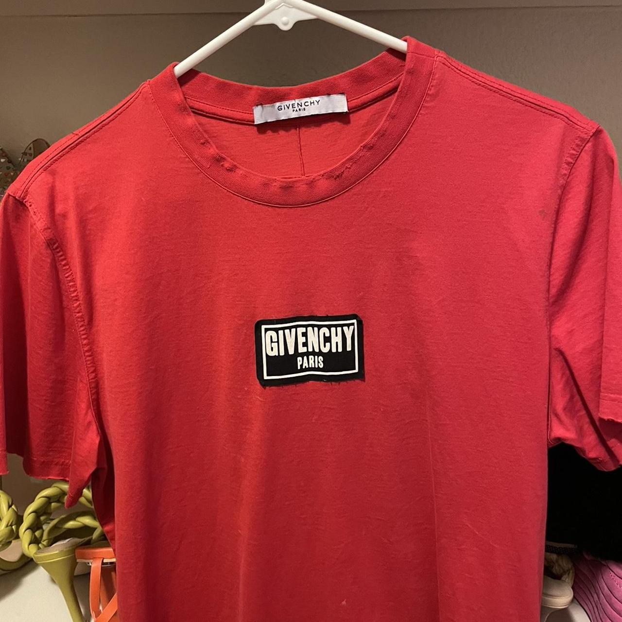 Givenchy distressed t shirt hot sale red