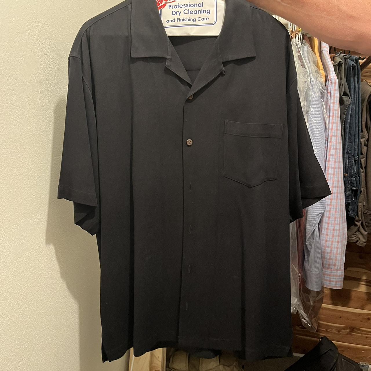 Vintage Tommy Bahama shirt. Black stain on the back, - Depop