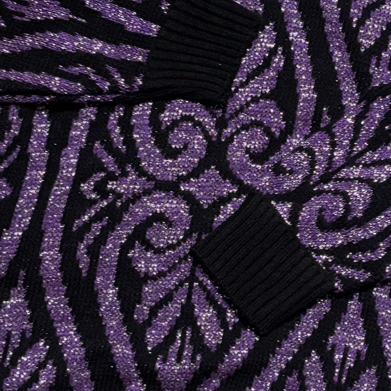 Women's Sweater - Purple/Multi - M – Black and pu… - image 2