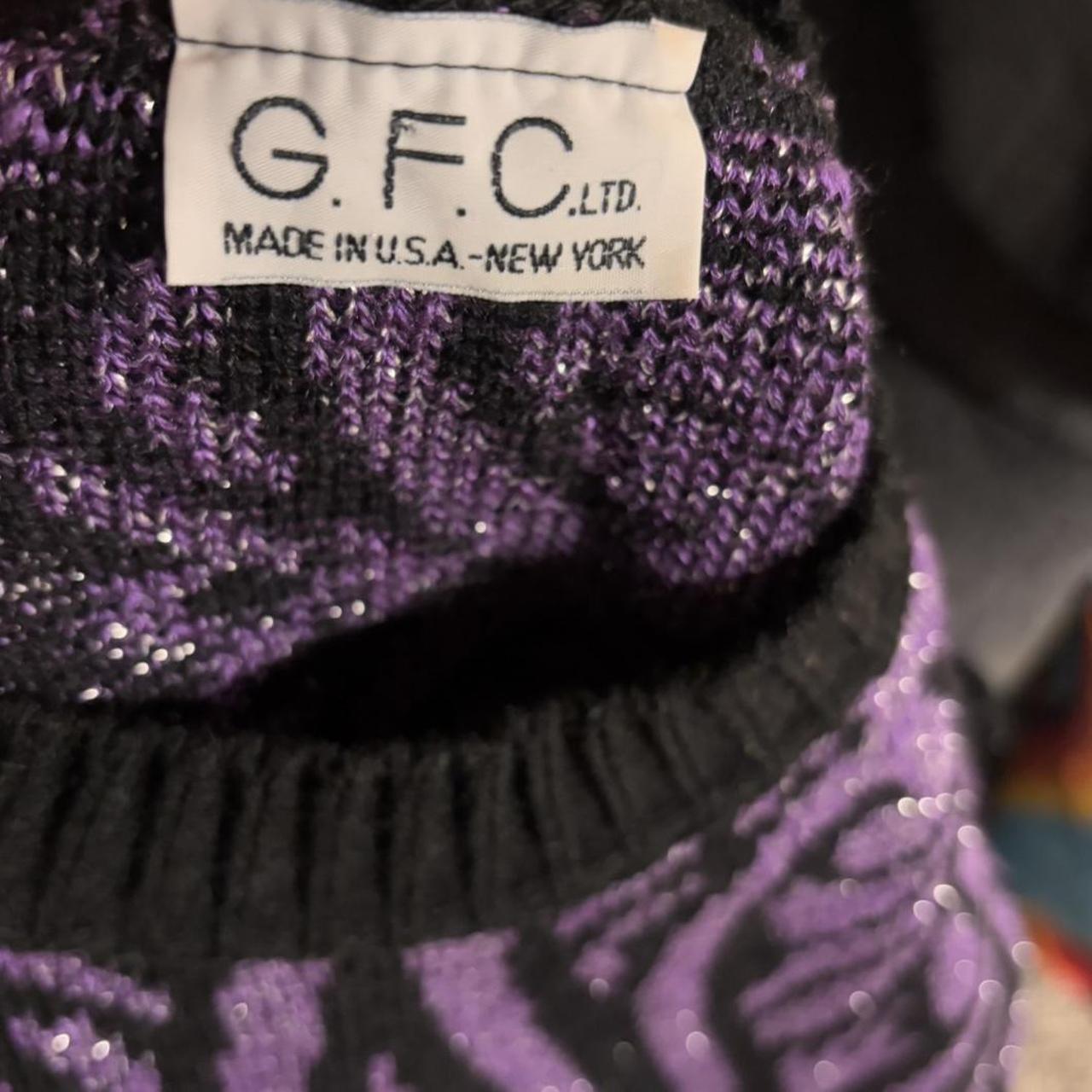 Women's Sweater - Purple/Multi - M – Black and pu… - image 4