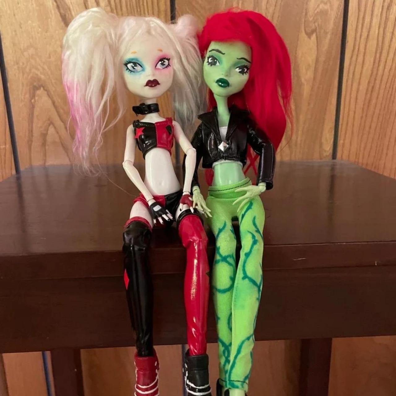 handmade custom harley quinn and poison ivy monster. Depop