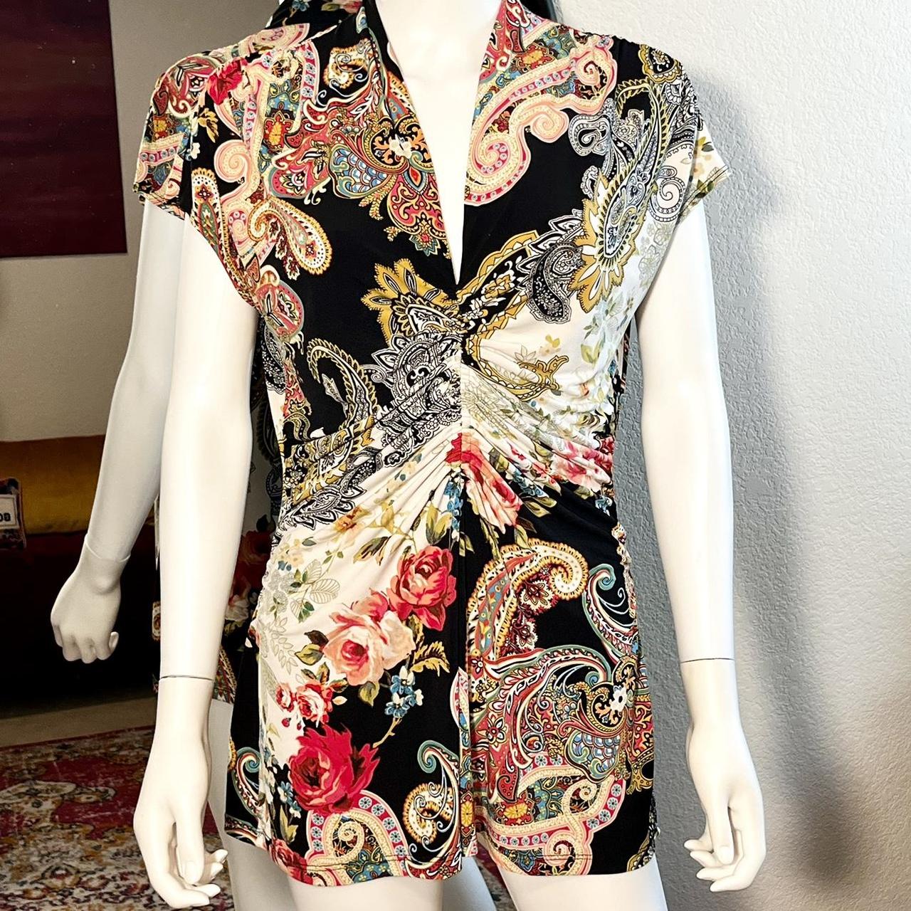 Cache Women's Blouse - Multi/Black - M – Y2K Cach… - image 1