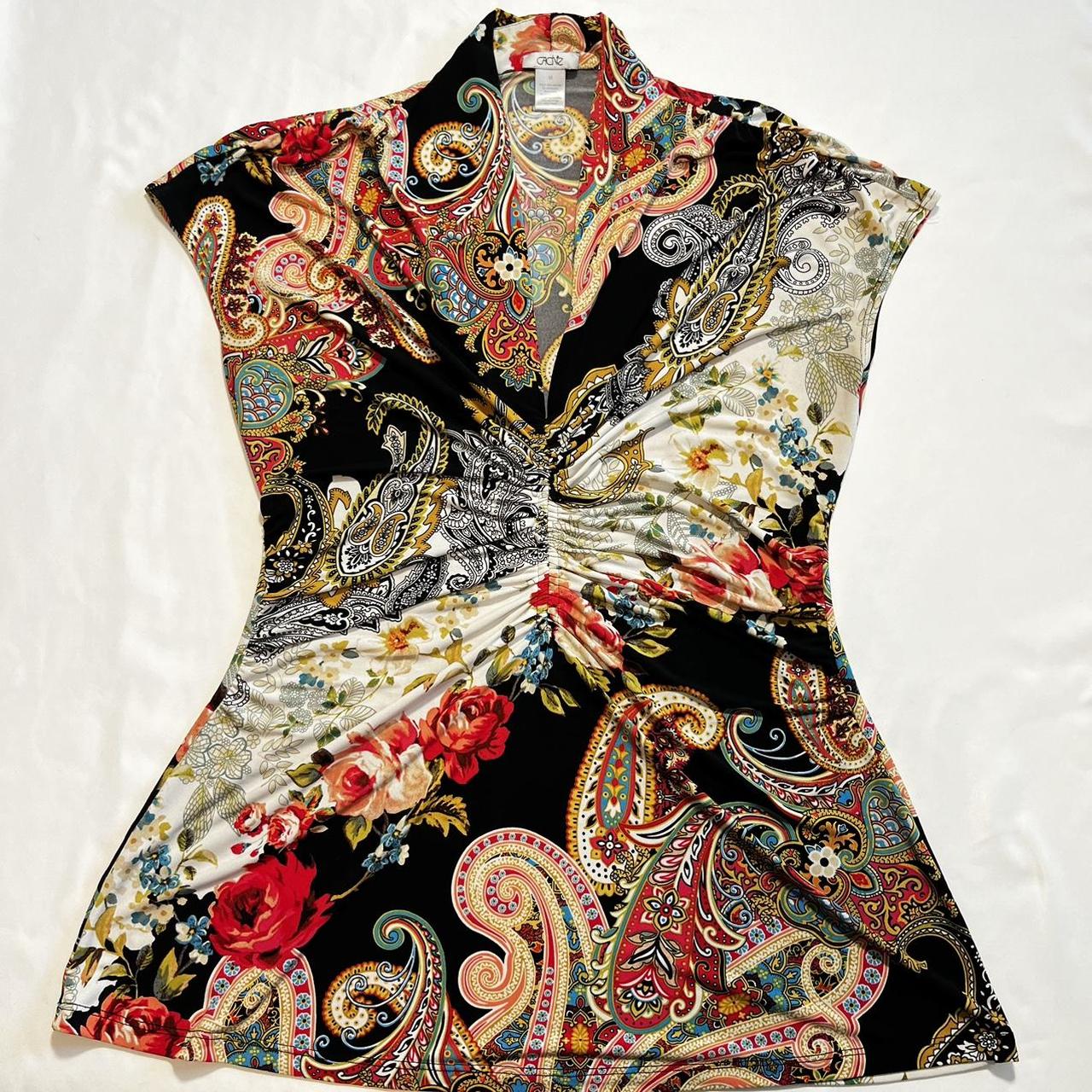 Cache Women's Blouse - Multi/Black - M – Y2K Cach… - image 2