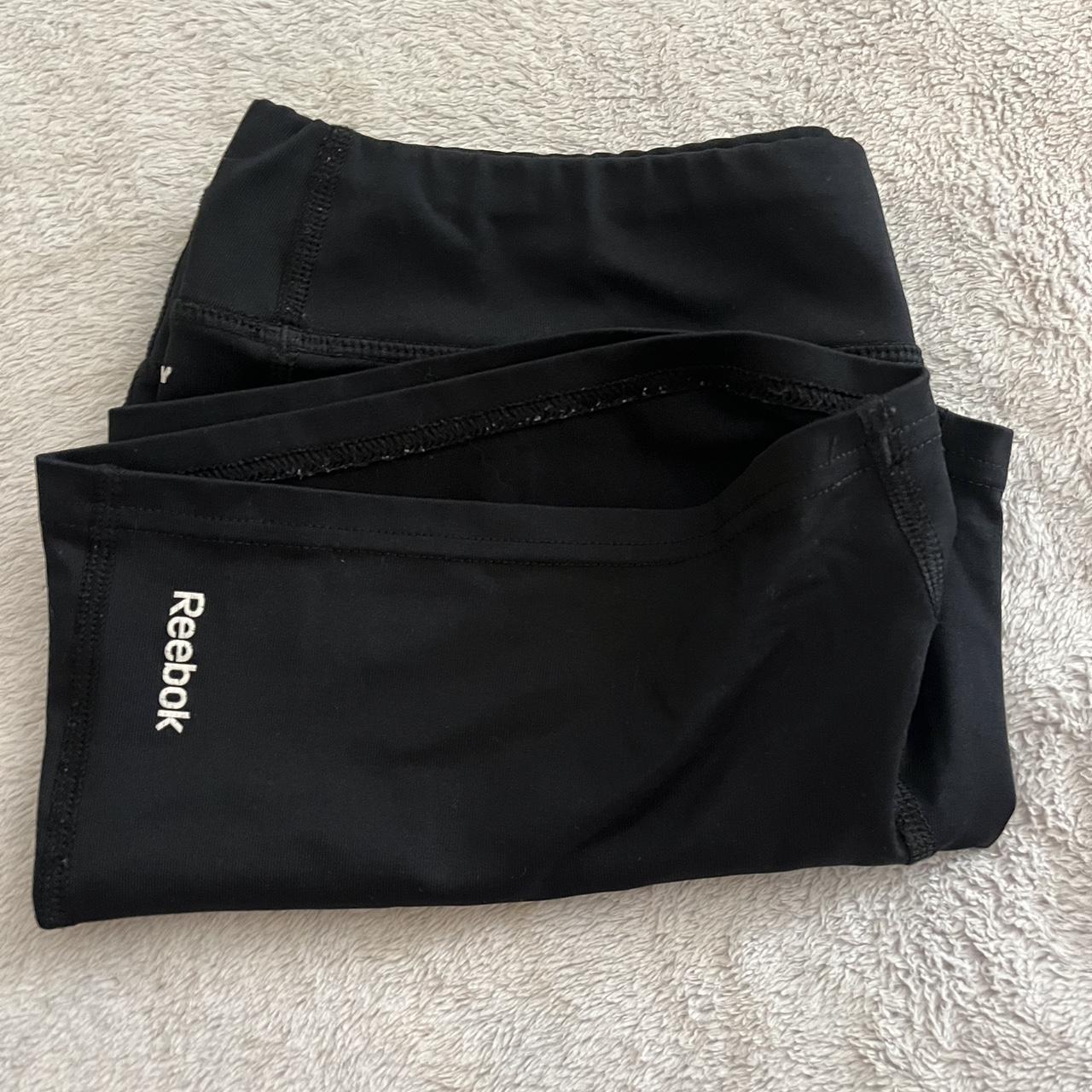 Reebok Black Spandex Shorts SIZE kids Xl (16)... Depop