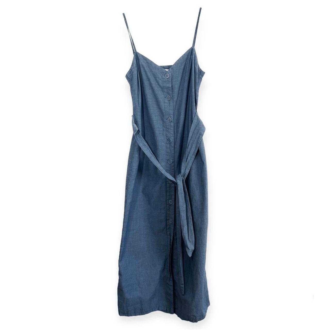 Lacausa Bluebell Chambray Sleeveless Button Dress... - Depop