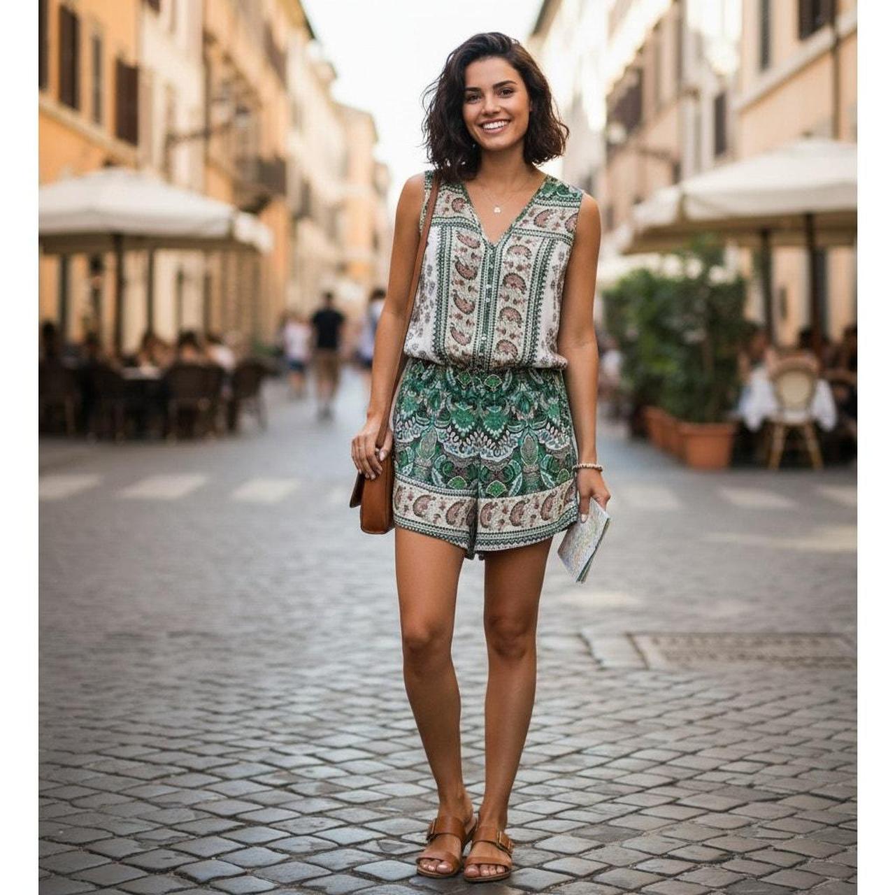 Umgee U.S.A. Women's Jumpsuit - White/Green - S –… - image 1