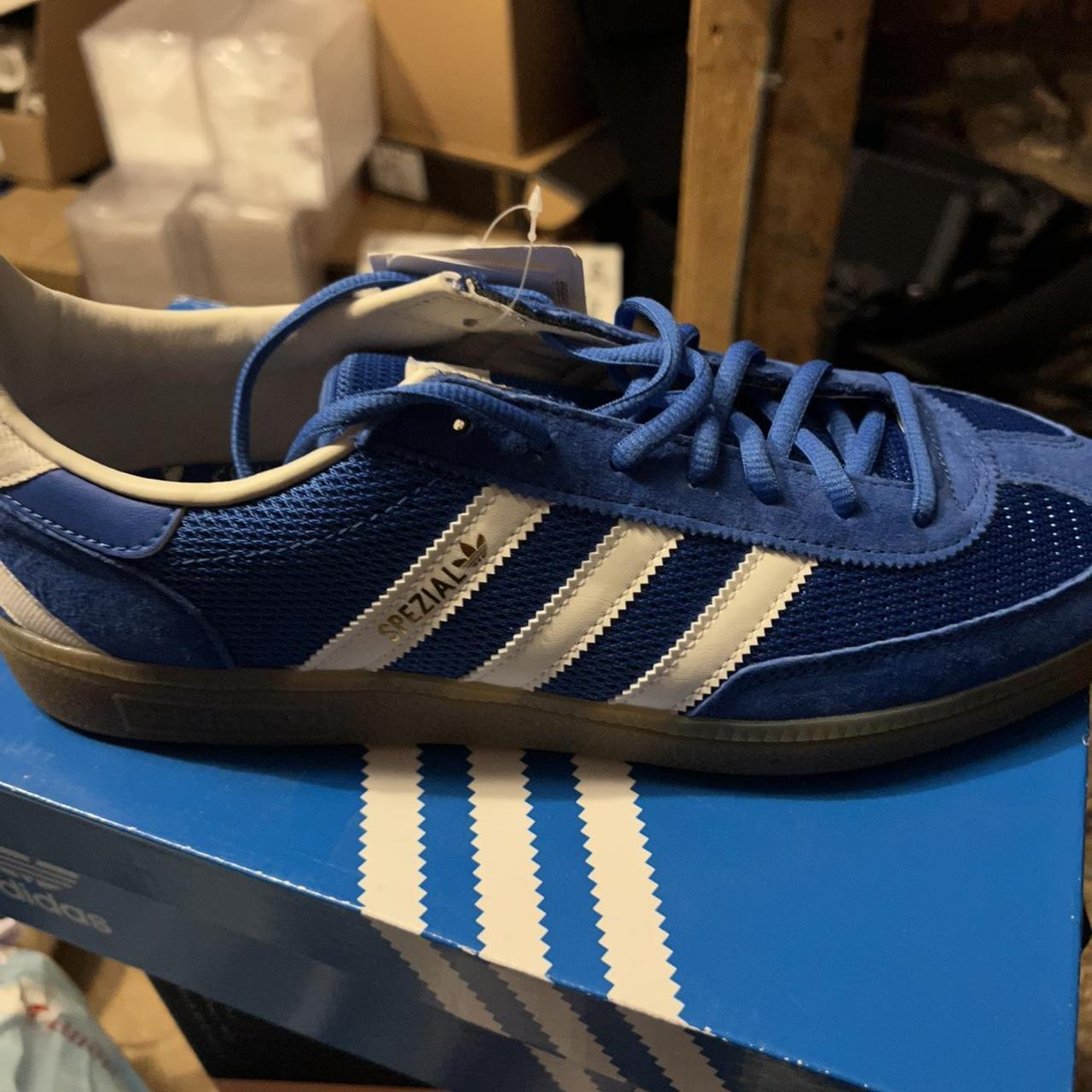 Adidas special handball blue, white gold Size... - Depop