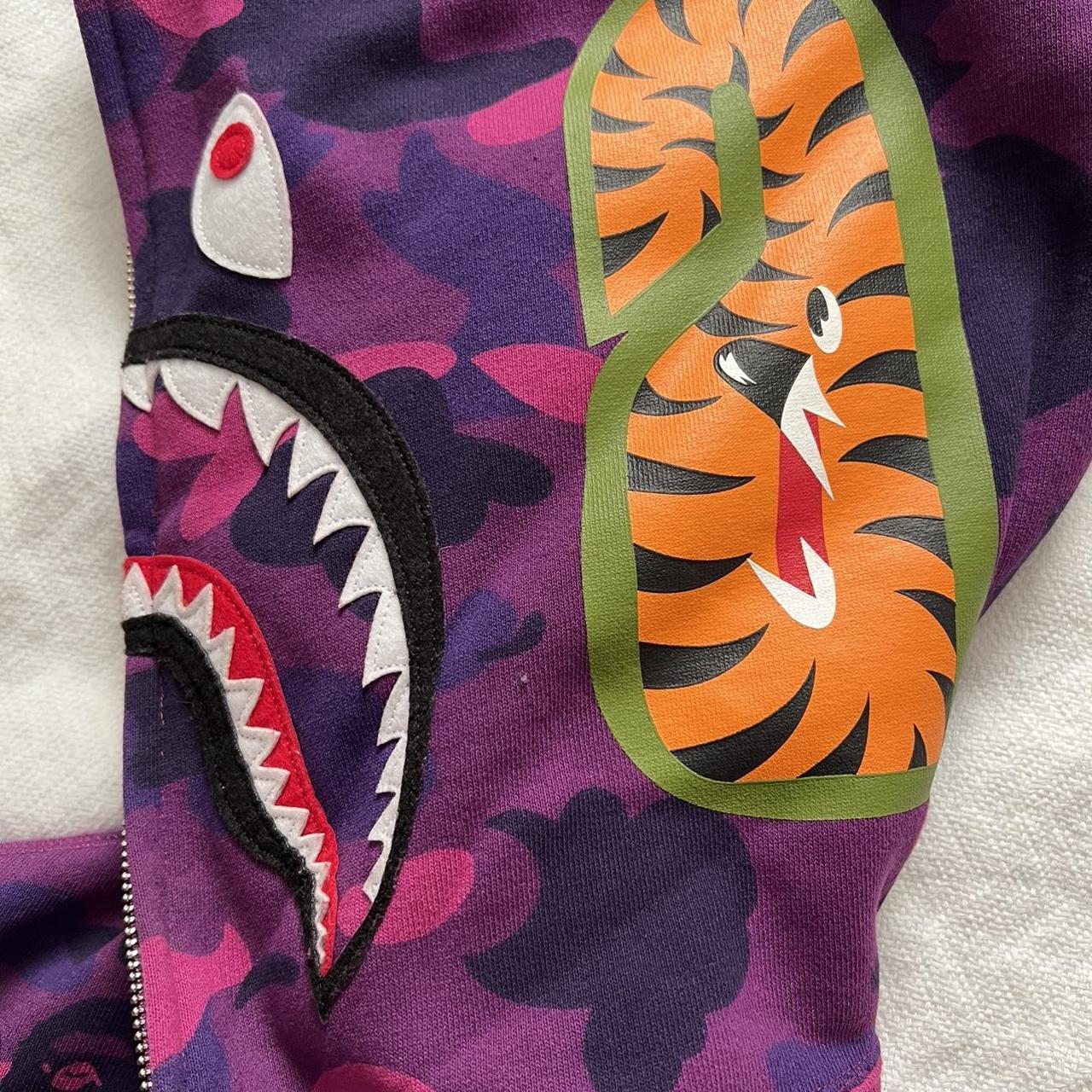 Purple Bape Shark Hoodie SMALL - Depop