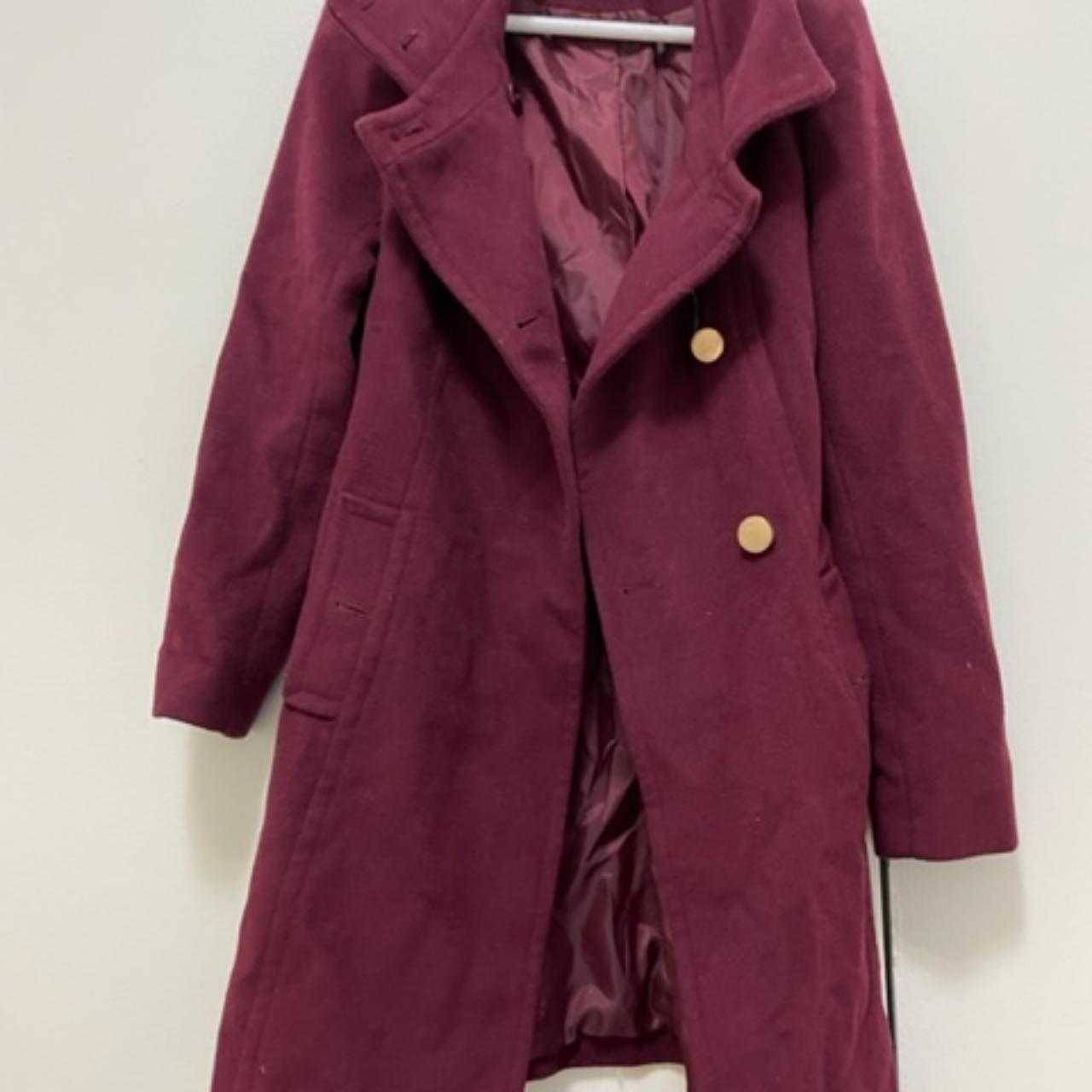 Tahari burgundy outlet coat