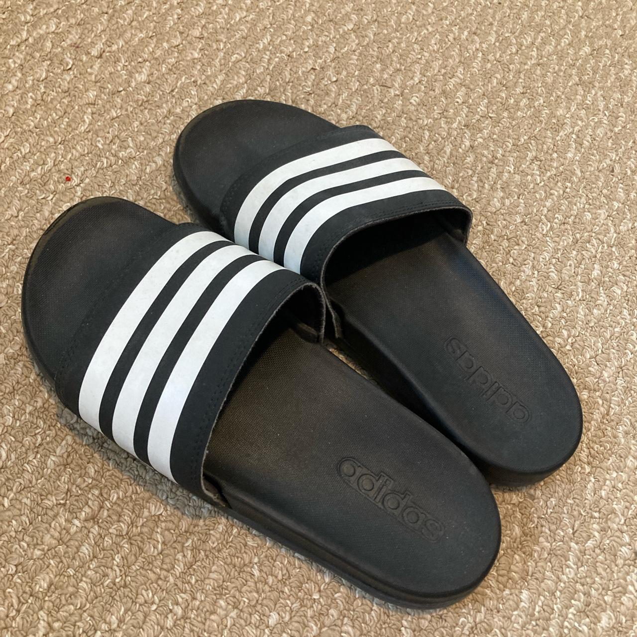 triple black adidas slides