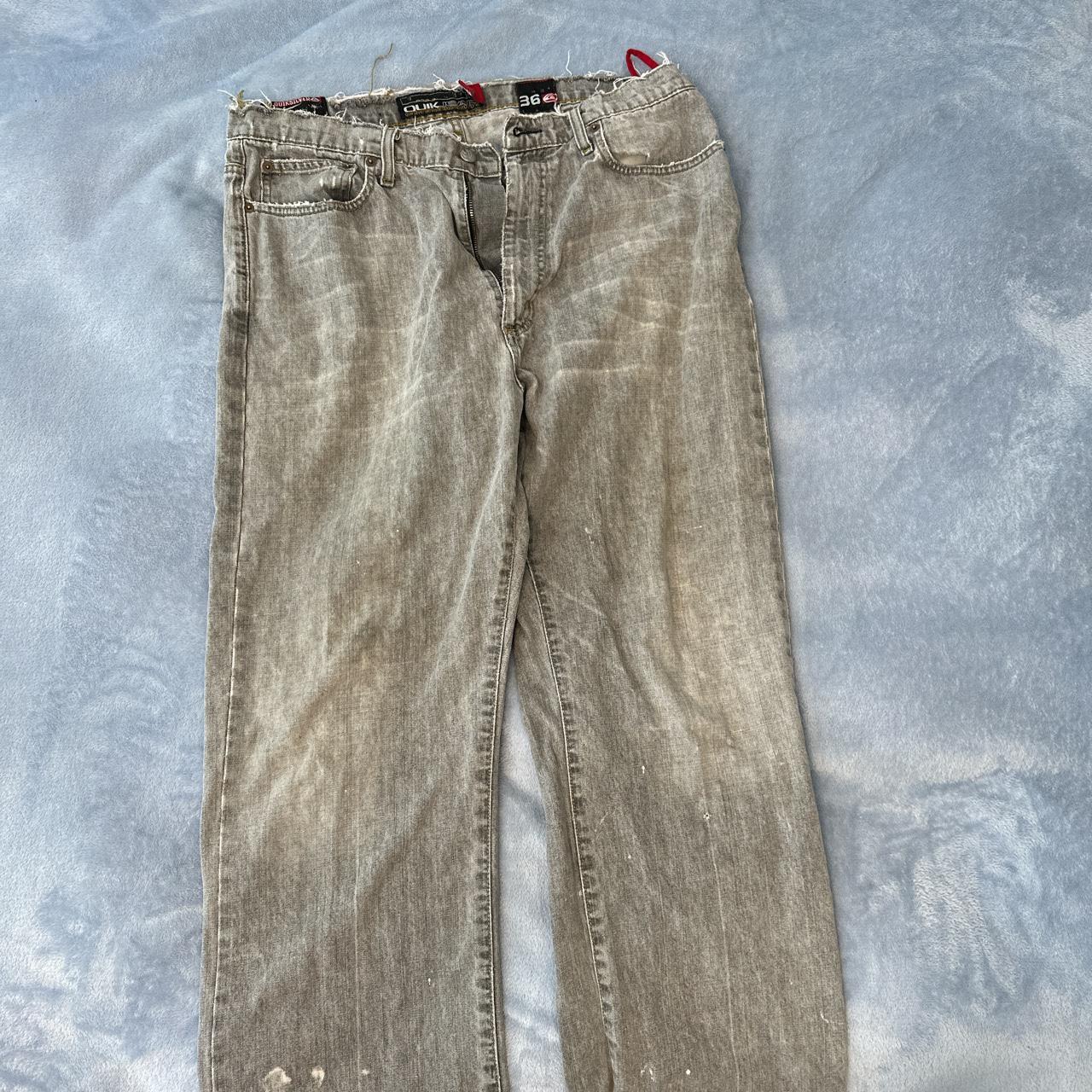 Vintage y2k thrashed quicksilver jeans size 36x32... - Depop