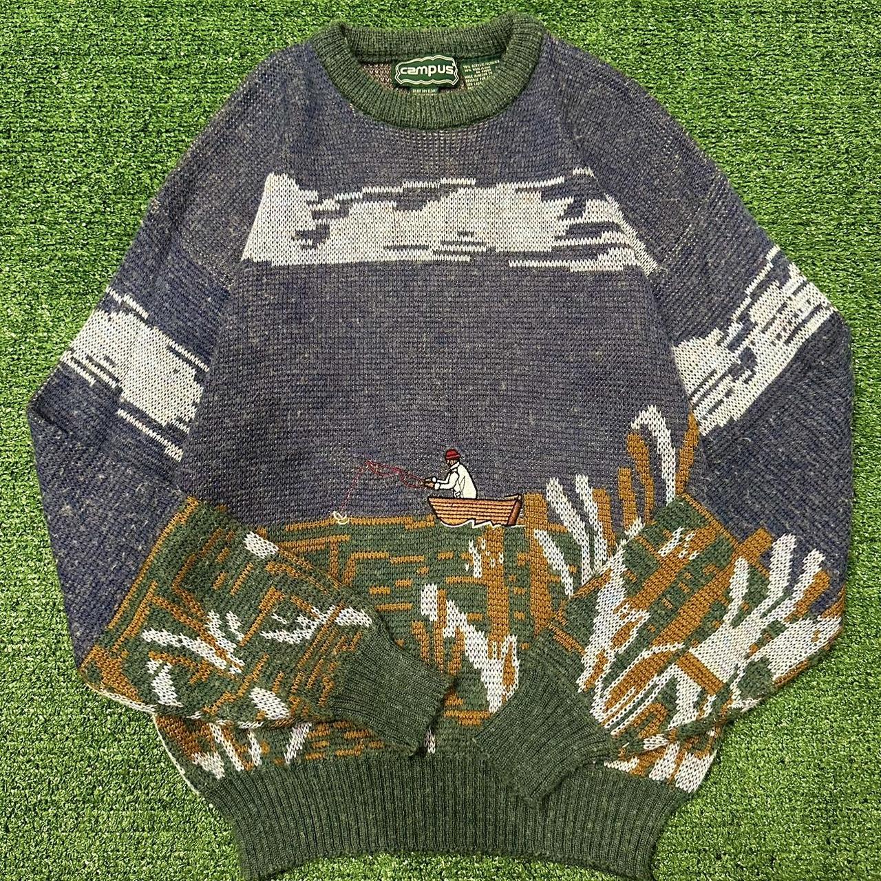 Super Dope Vintage Fishing Sweater ~No Major Flaws - Depop