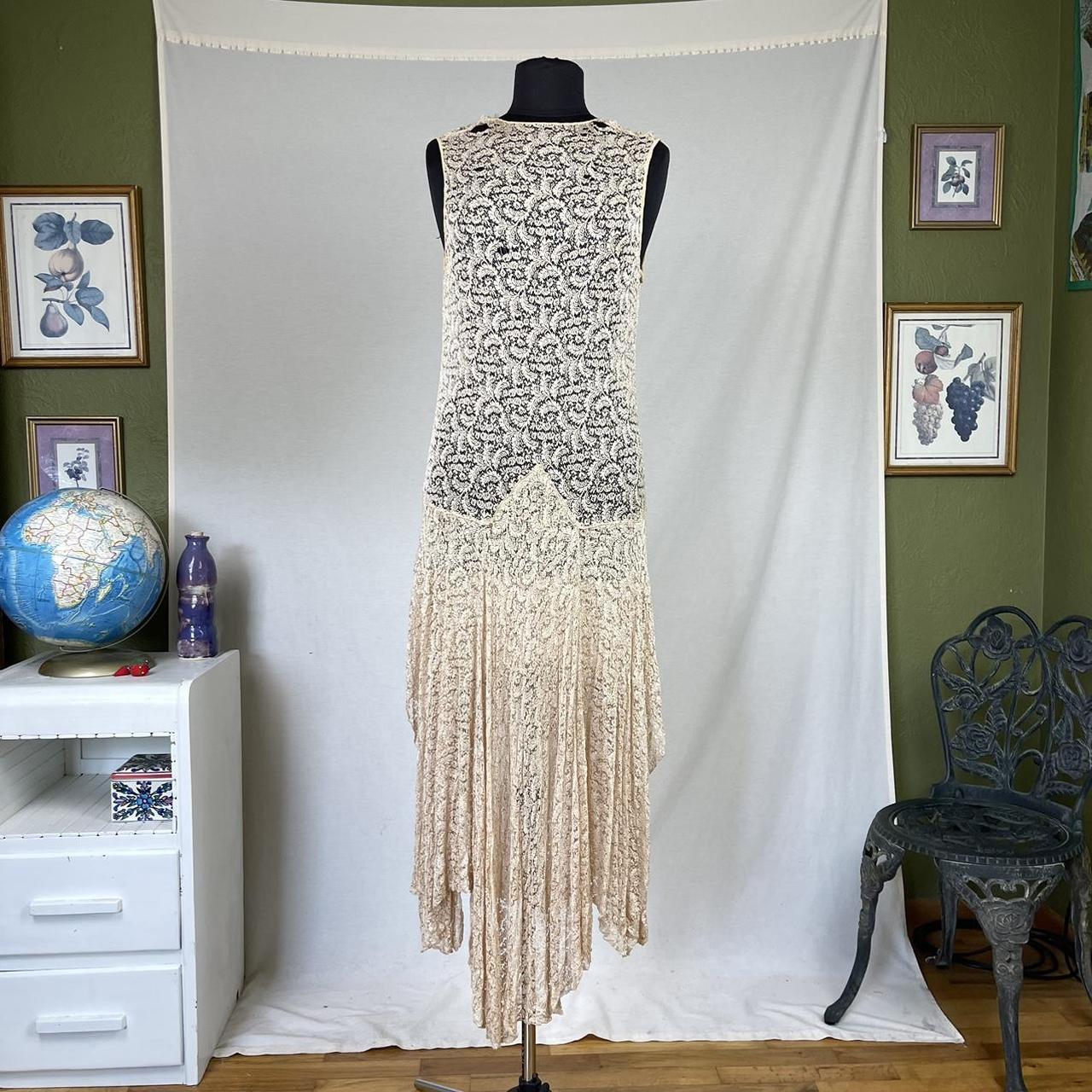 Antique Lace Drop Waist Dress - - Early 1900’s cream... - Depop