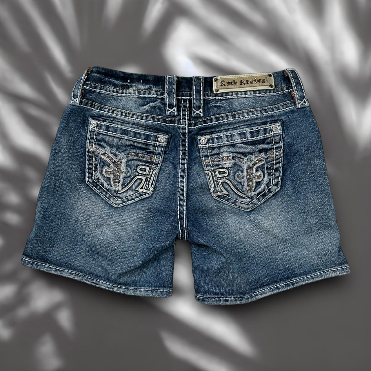 y2k rock revival shorts. labeled size 26,... - Depop