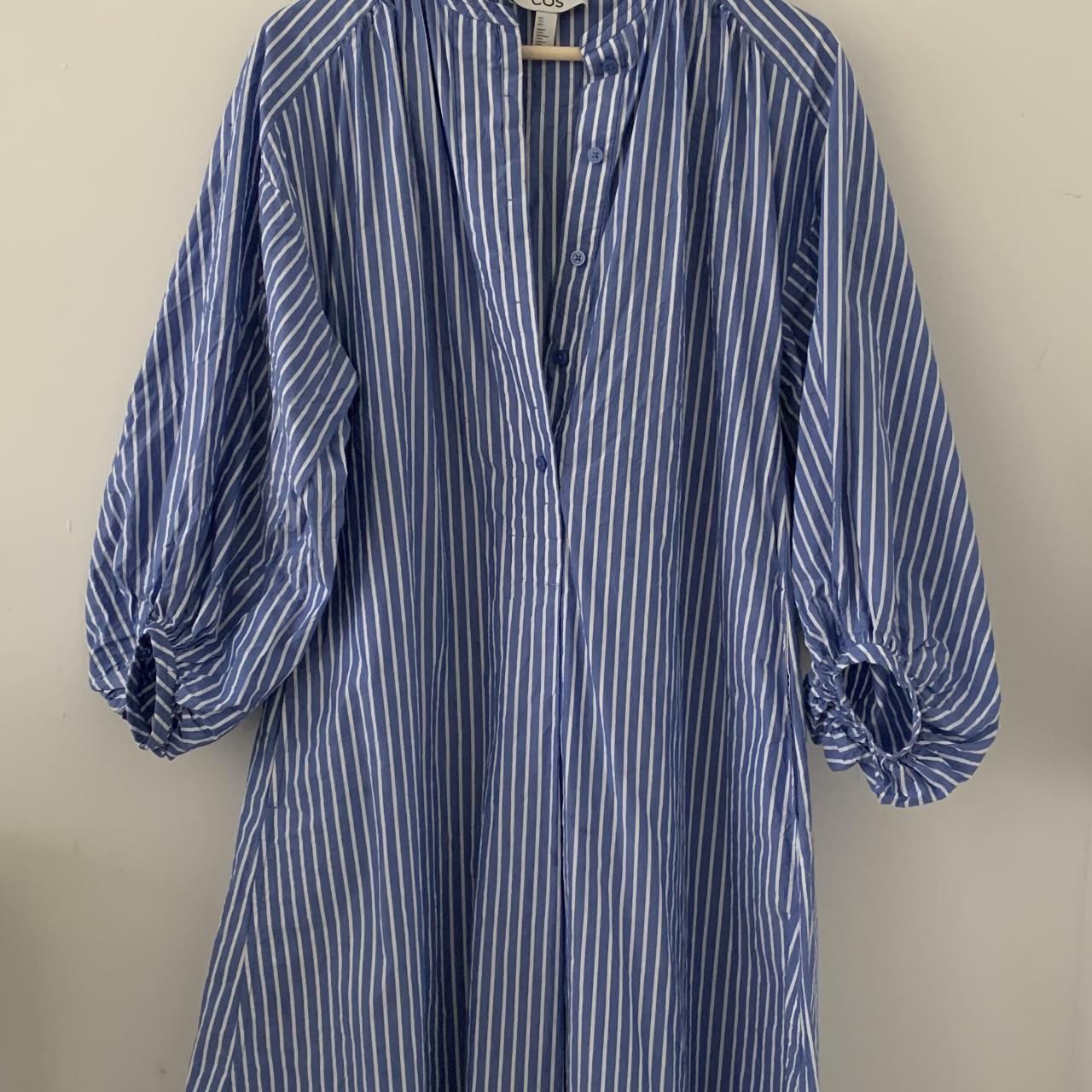 COS Blue/White Shirt Dress. No longer available on... - Depop