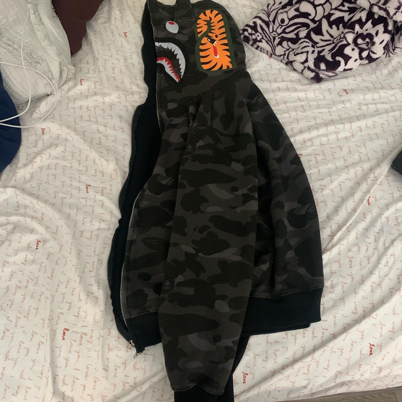 BAPE Men's Black and Yellow Hoodie | Depop