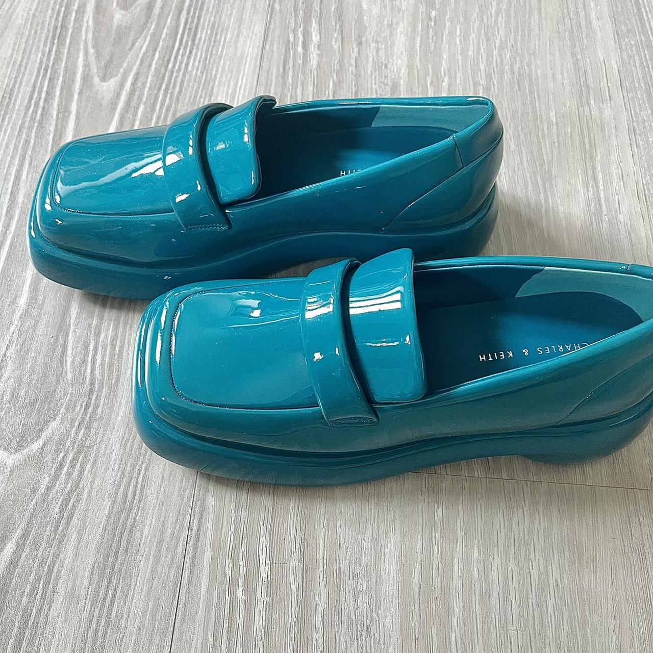 Charles & Keith Women's Blue Loafers | Depop