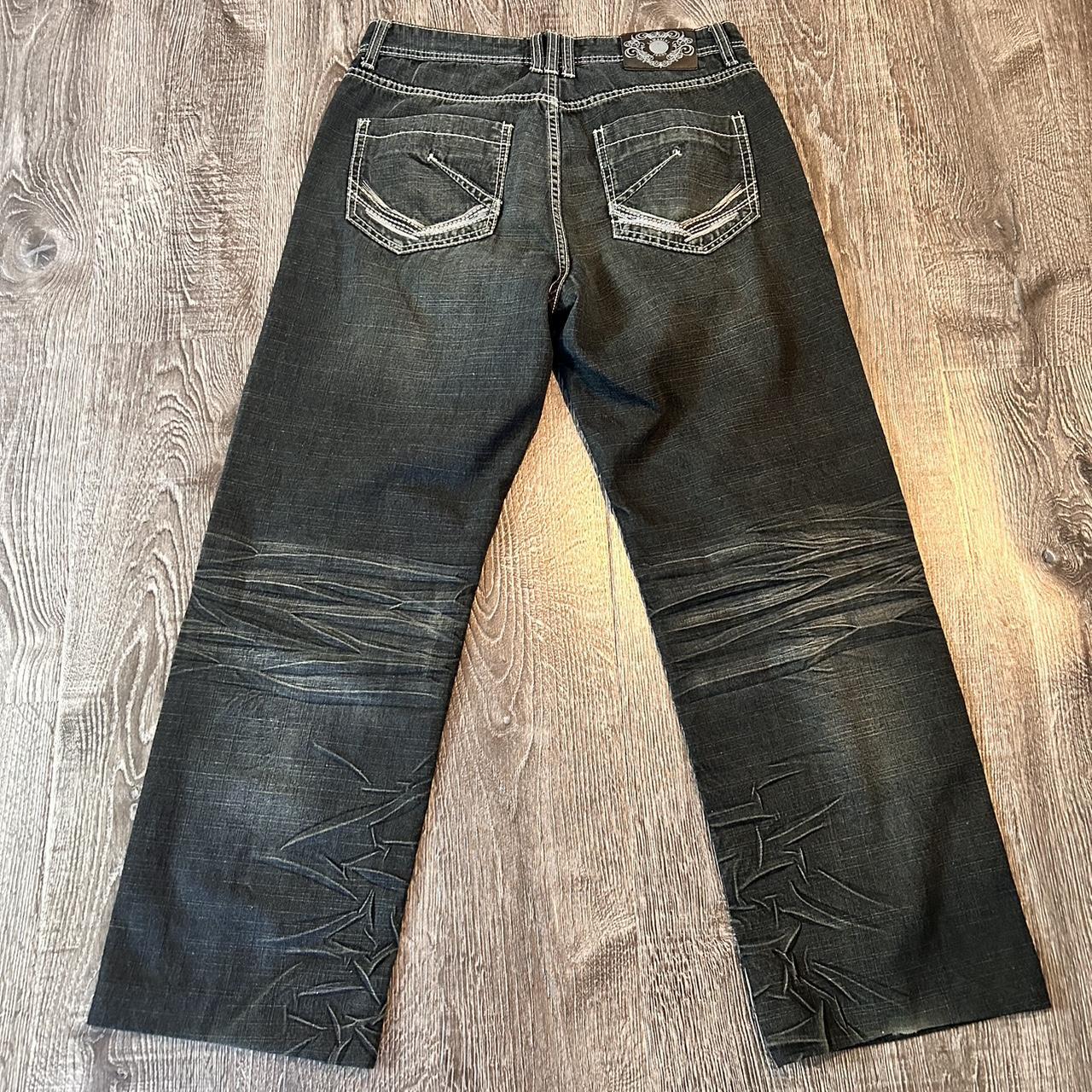 lamasini y2k style jeans -tagged 32x30 fit a... - Depop