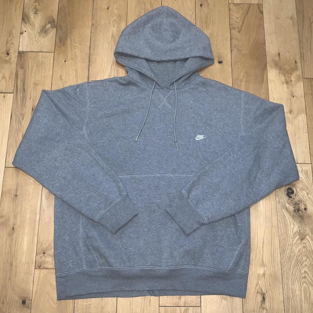 Y2K grey Nike hoodie. Embroidered logo. Size XL fits... - Depop
