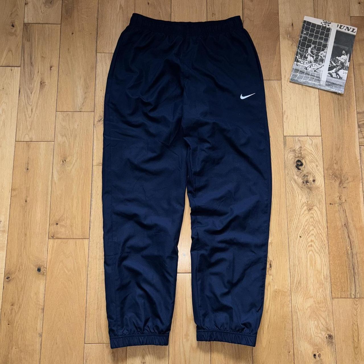 Nike Tracksuit Bottoms. Navy. Straight wide leg. Depop