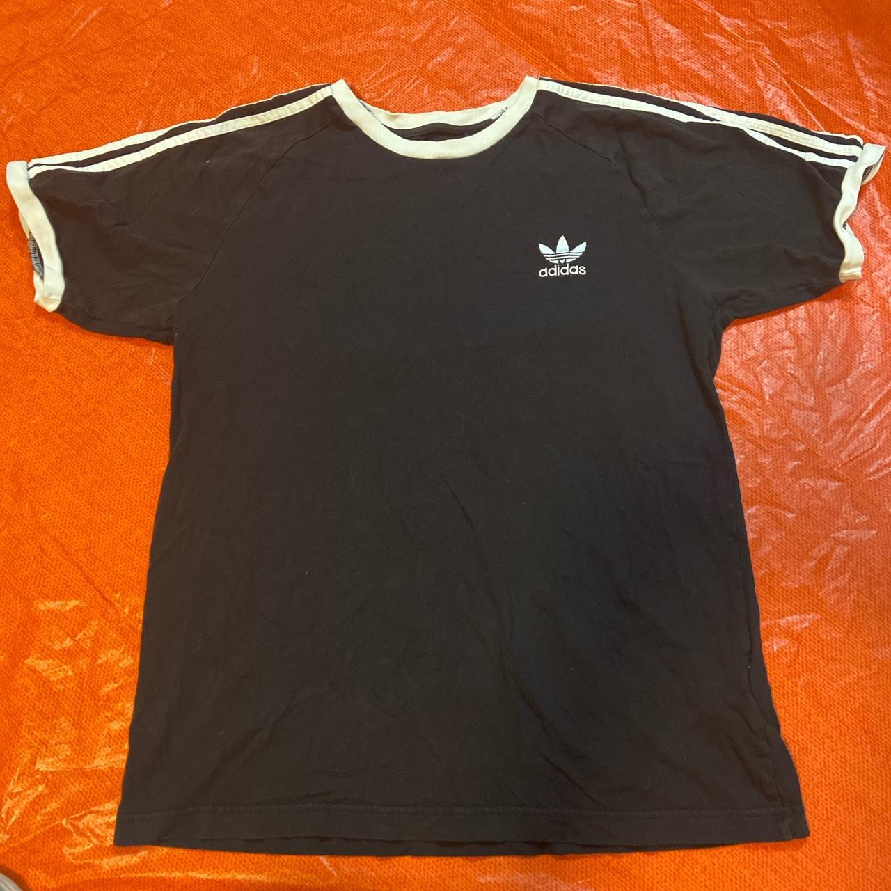 Adidas Men's Black and White T-shirt | Depop