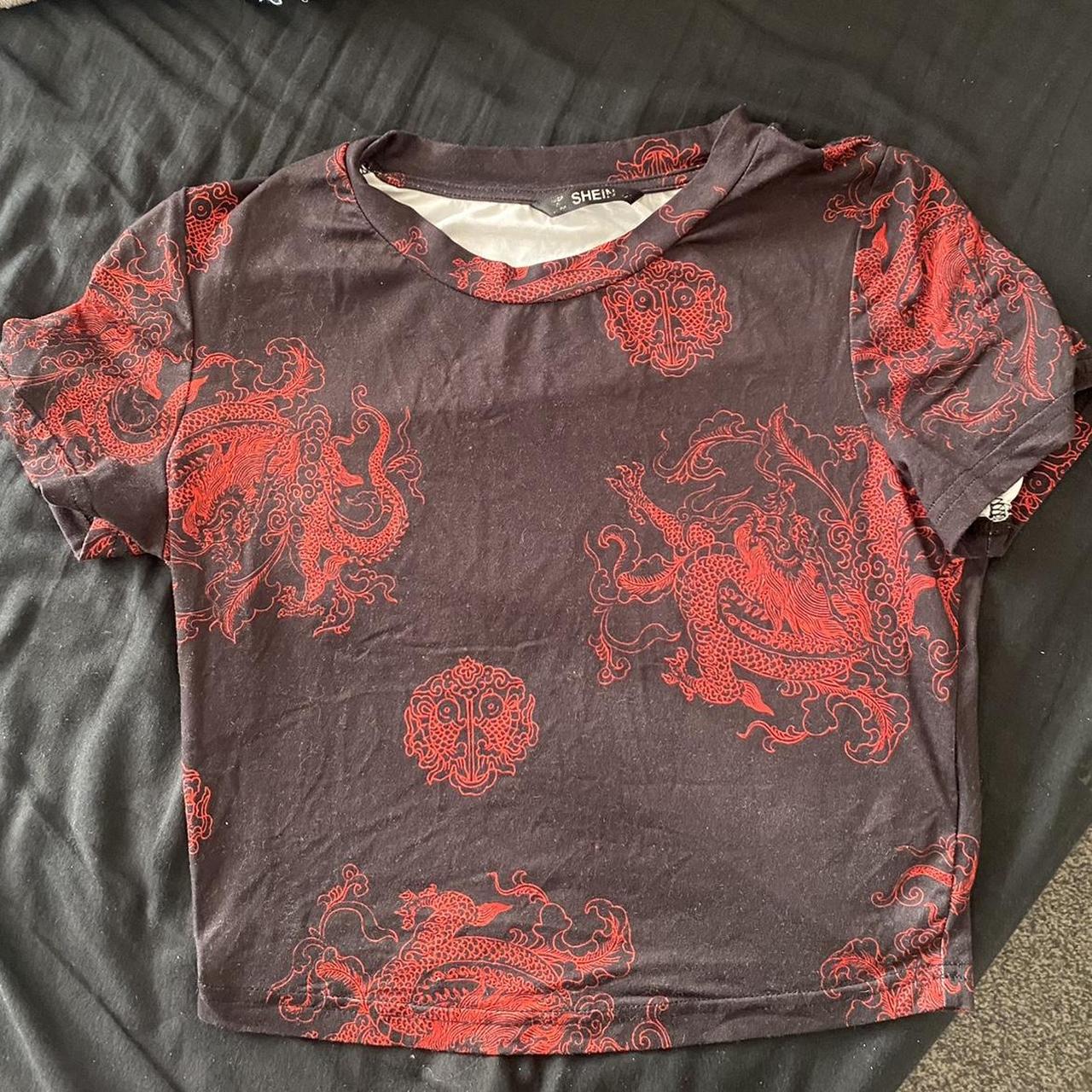 SHEIN Dragon Print Crop Top. This top is so super... - Depop