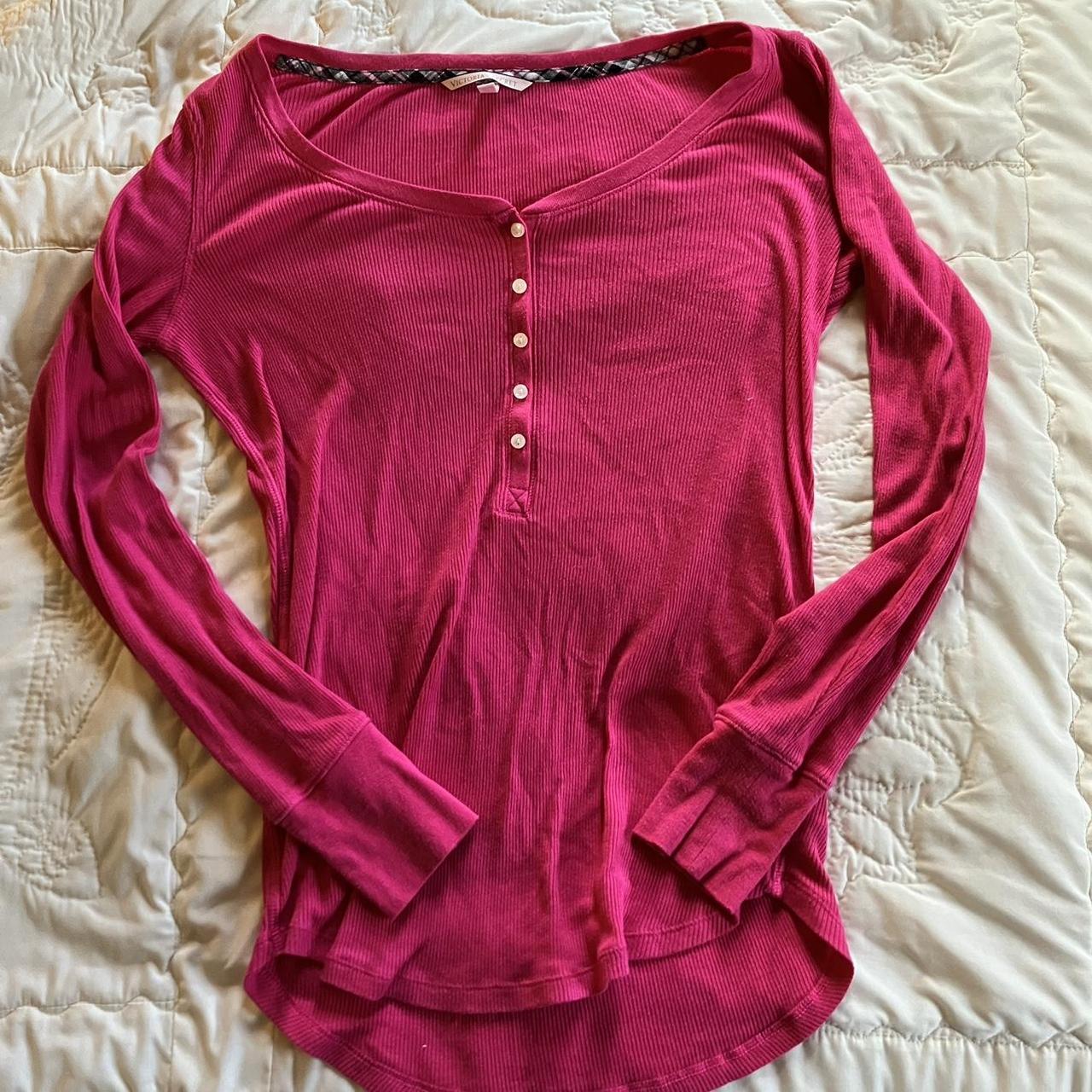 victoria’s secret pink henley. this is sooo cute,... - Depop