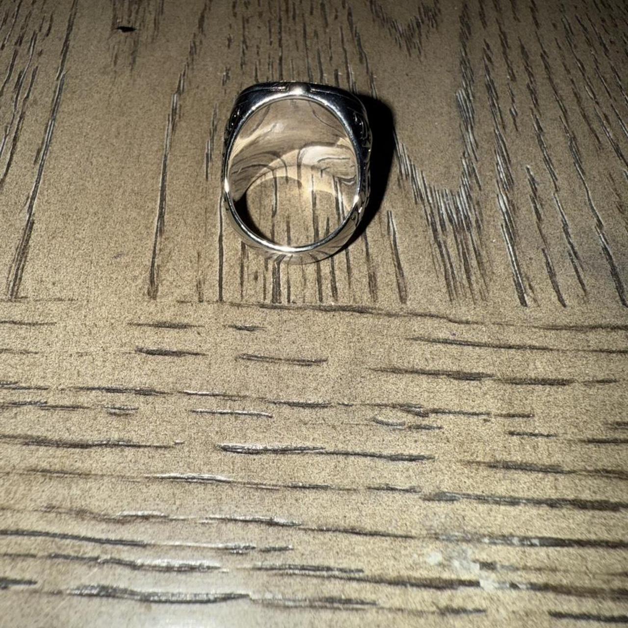 Men's Ring - Silver/Gold – Silver Hamsa ring with… - image 3