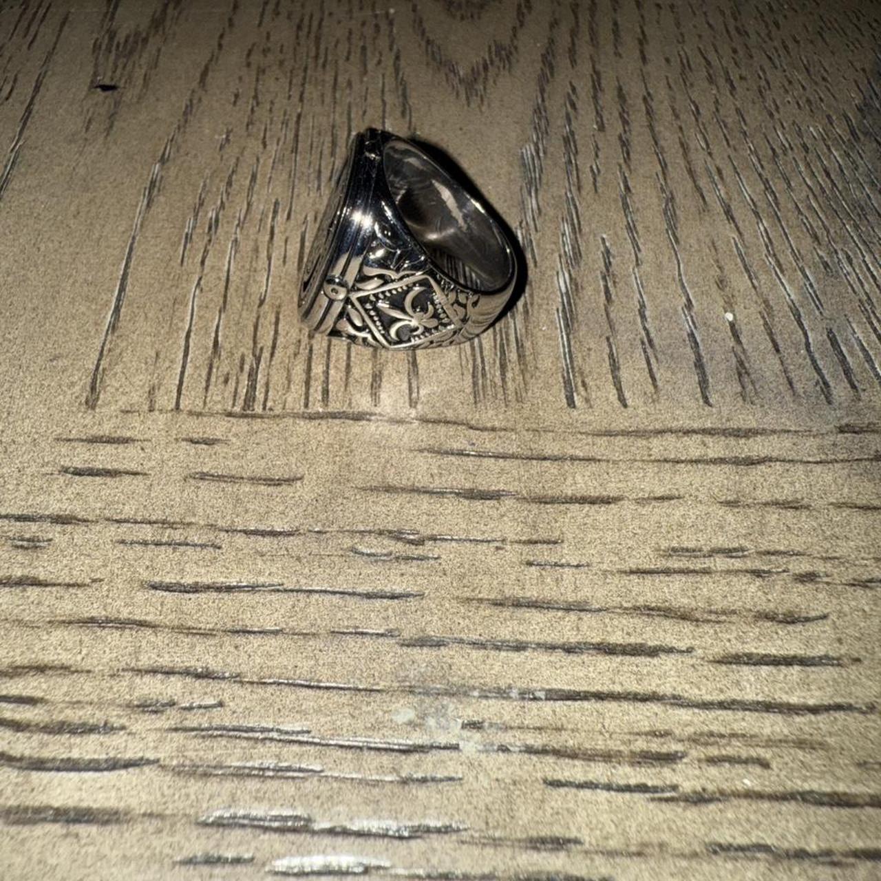 Men's Ring - Silver/Gold – Silver Hamsa ring with… - image 2