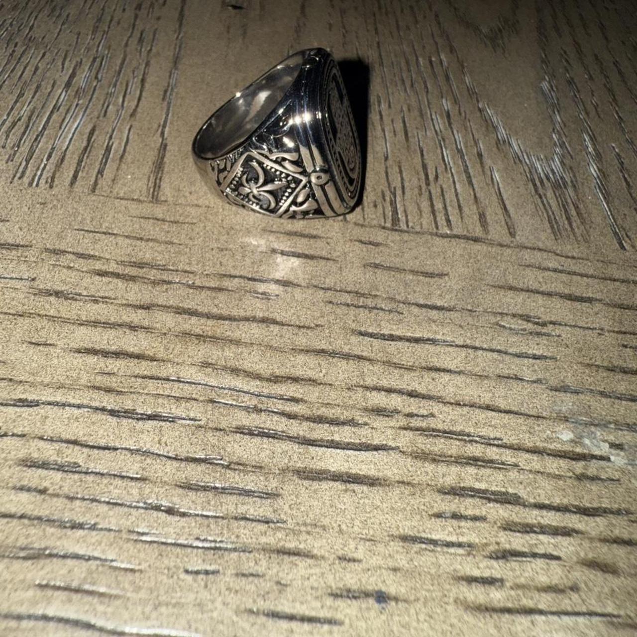 Men's Ring - Silver/Gold – Silver Hamsa ring with… - image 4