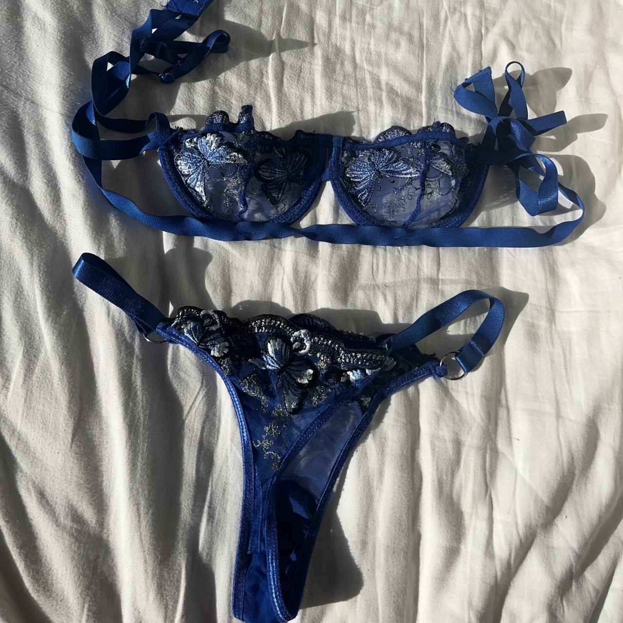 Rich blue underwear set size XS S perfect condition Depop