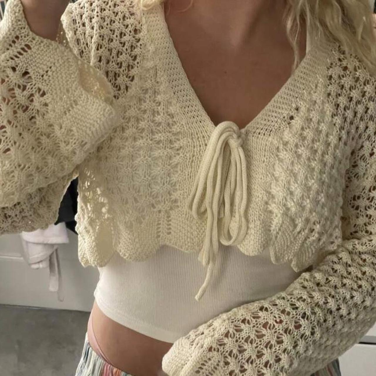 beige cardigan size : 8 condition : perfect items... - Depop