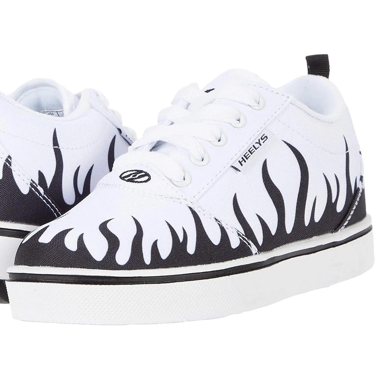 HEELYS black & white fire Size 6 kids (Fits 78... Depop