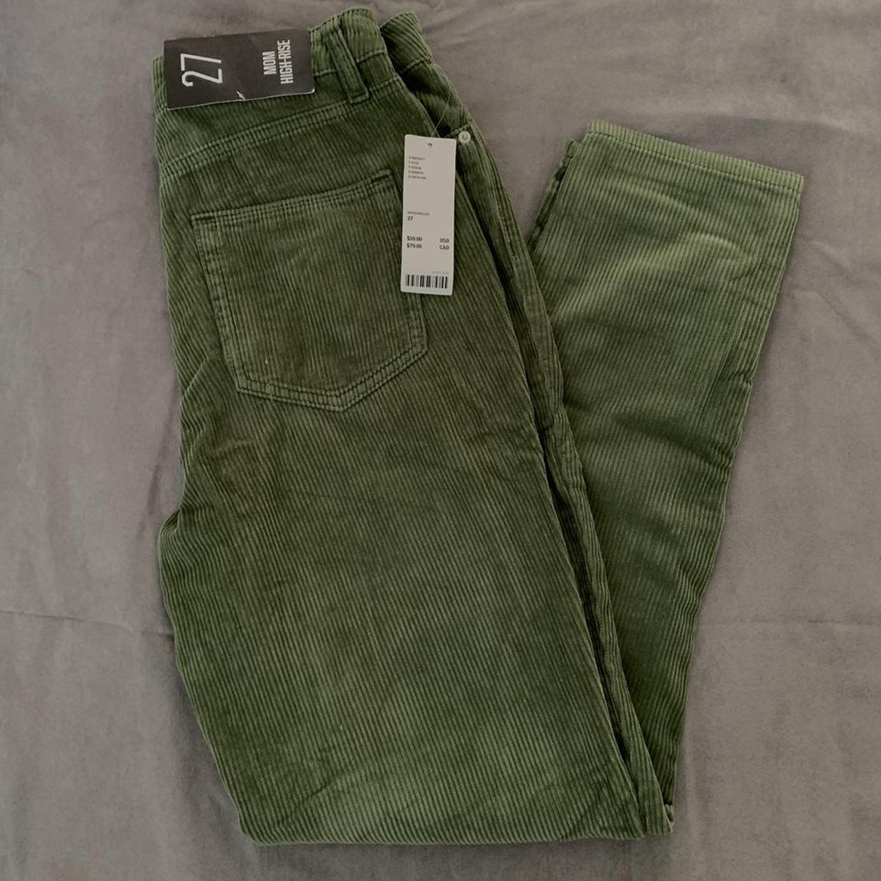 Urban Outfitters BDG Mom High Rise Green Corduroy Pants - Depop