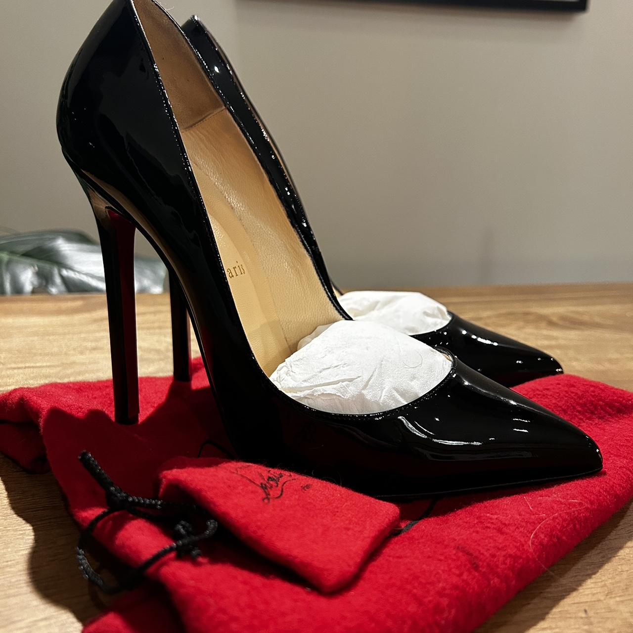 Christian Louboutin Pigalle 120 Patent Black size 7. | Depop