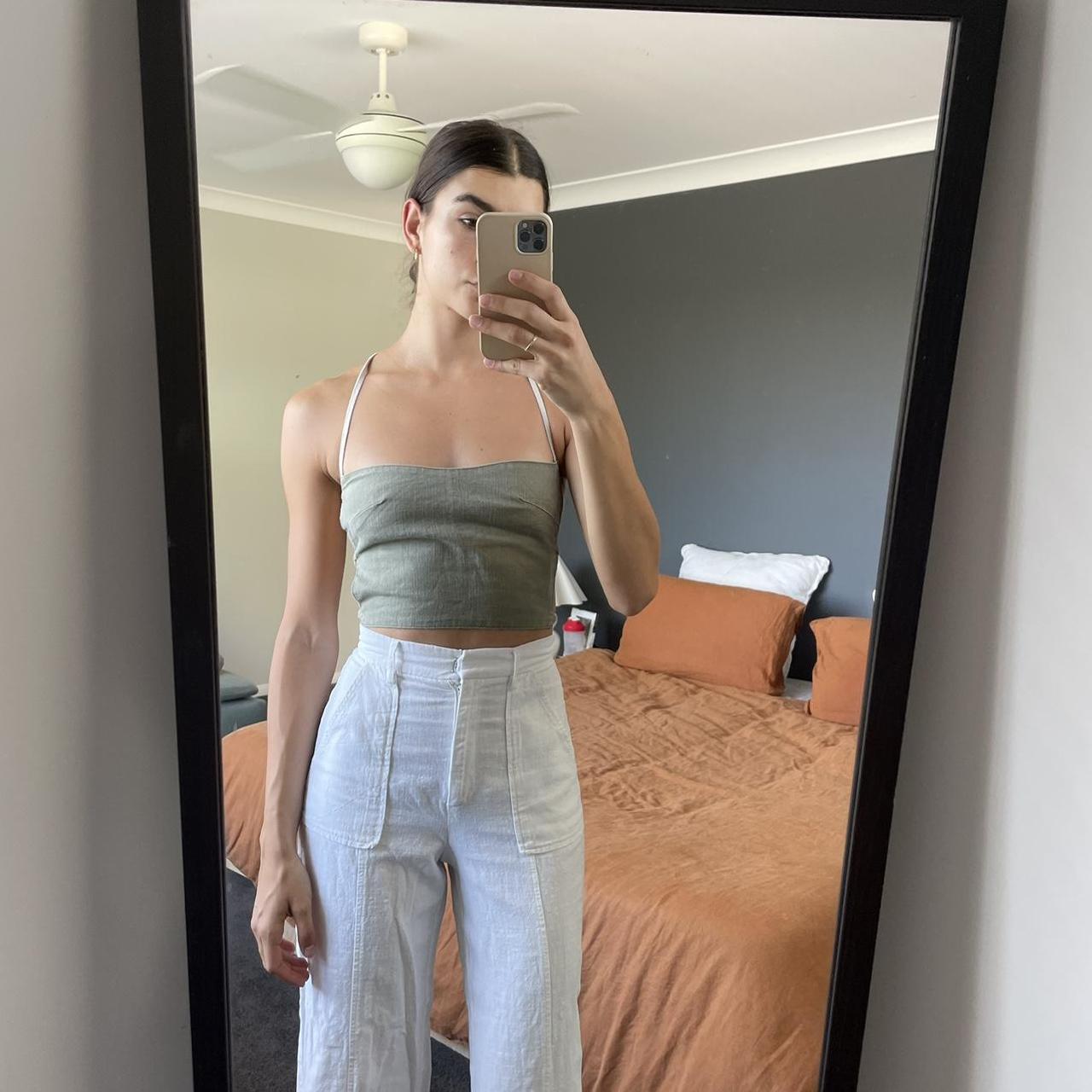 VERGE GIRL TIE UP CROP TOP size 6 Depop