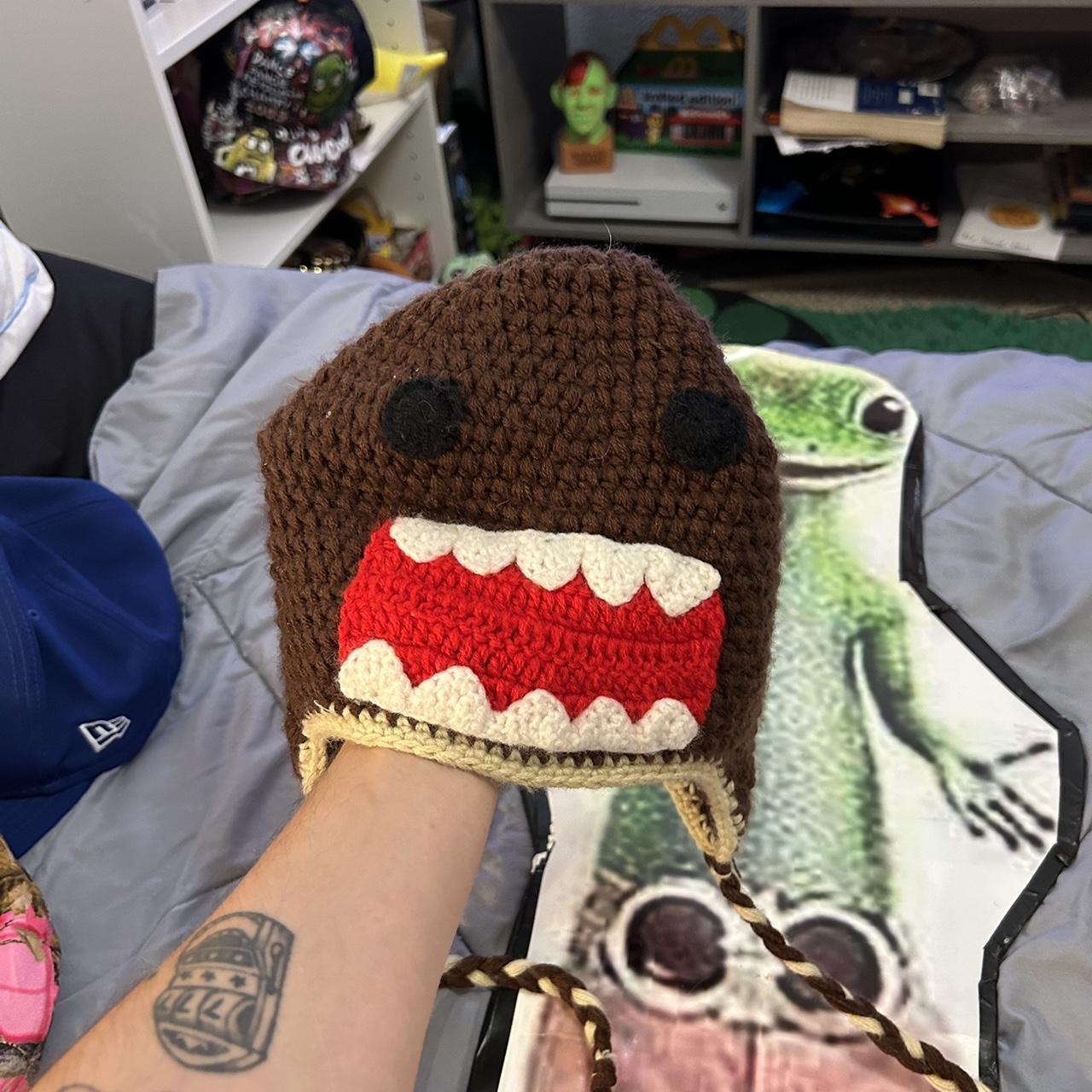 Domo crochet beanie #crochet #domo Depop