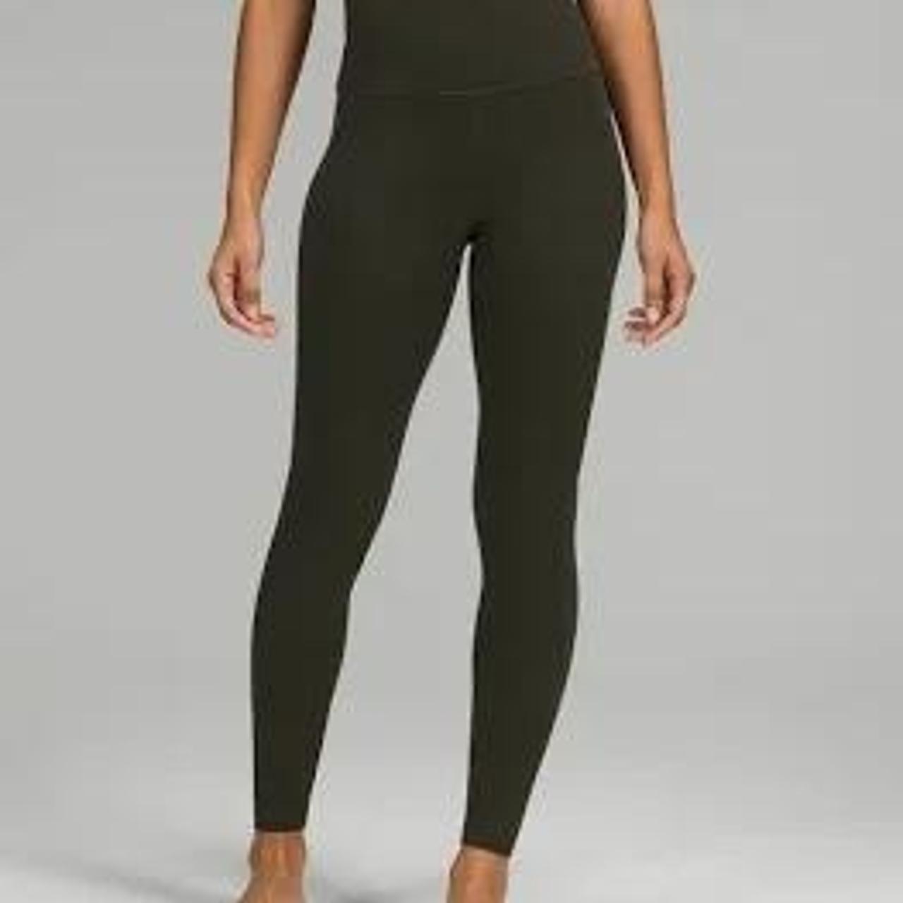 Lululemon Women's Green and Khaki Leggings Depop