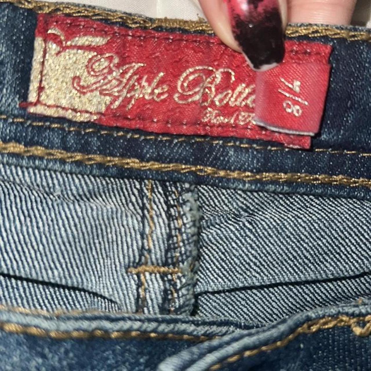 Apple Bottoms Women's Silver and Blue Jeans Depop