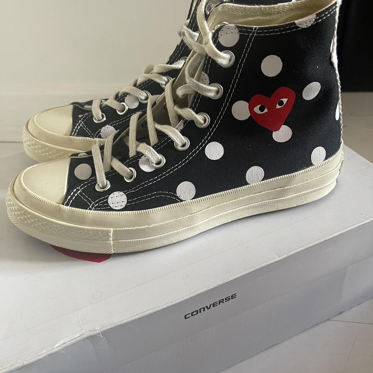 Polka dot Heart Comme Des Garcons Play x Converse. Depop