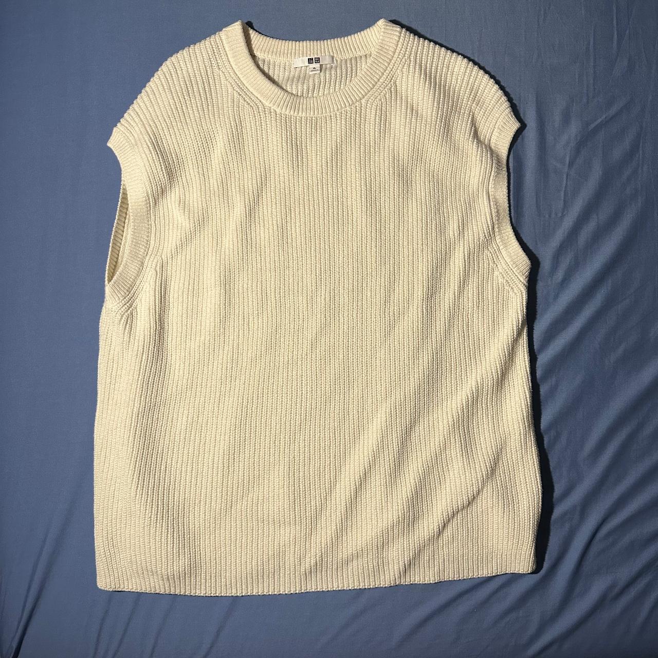 a cream sweater vest ' great for layering Depop
