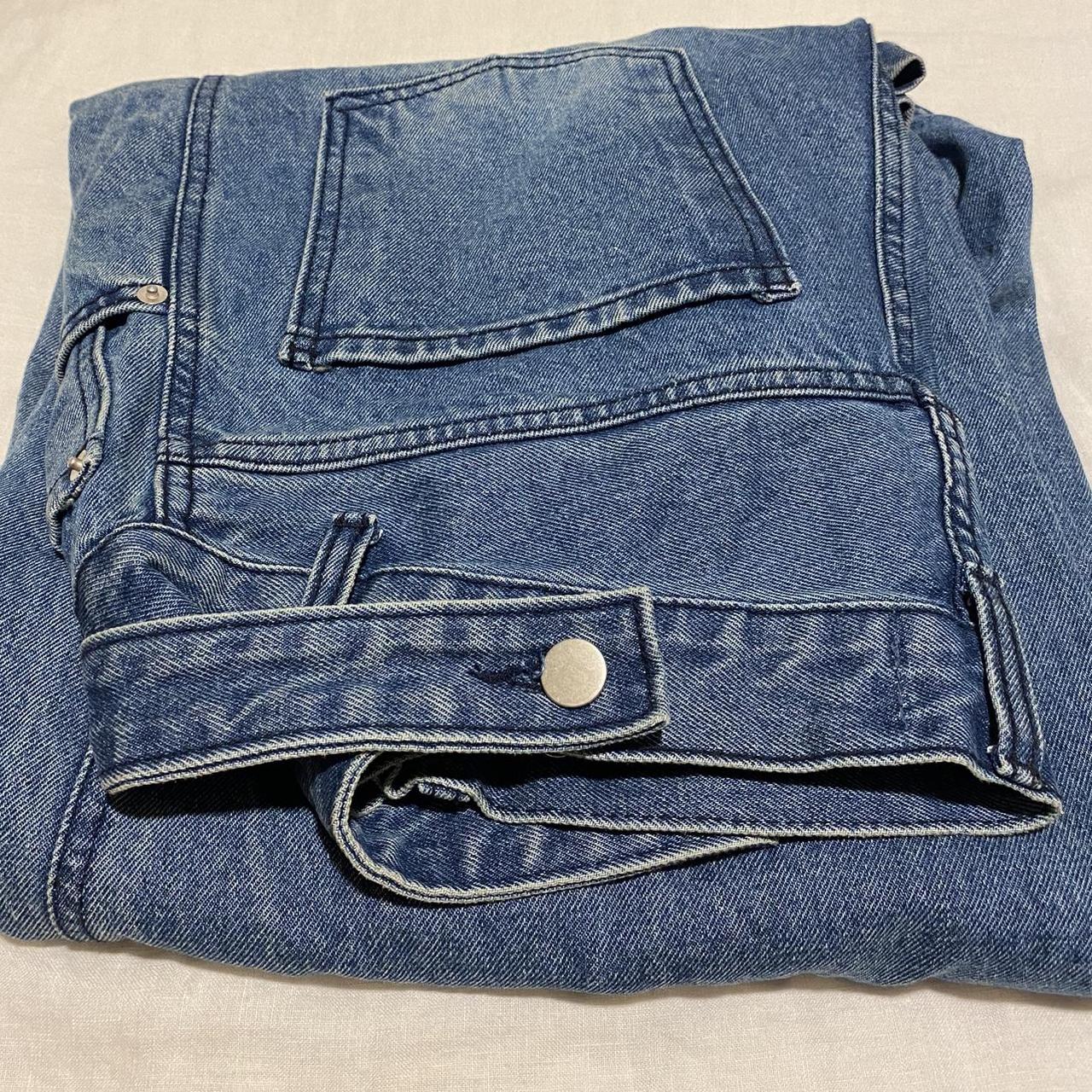 Source Unknown Wide leg exaggerated jeans Blue - Depop