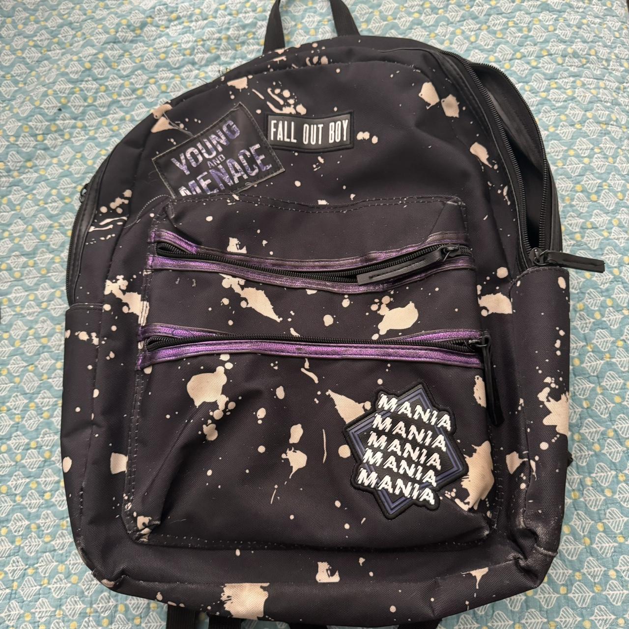 Fall out boy mania backpack *missing button, lots... - Depop