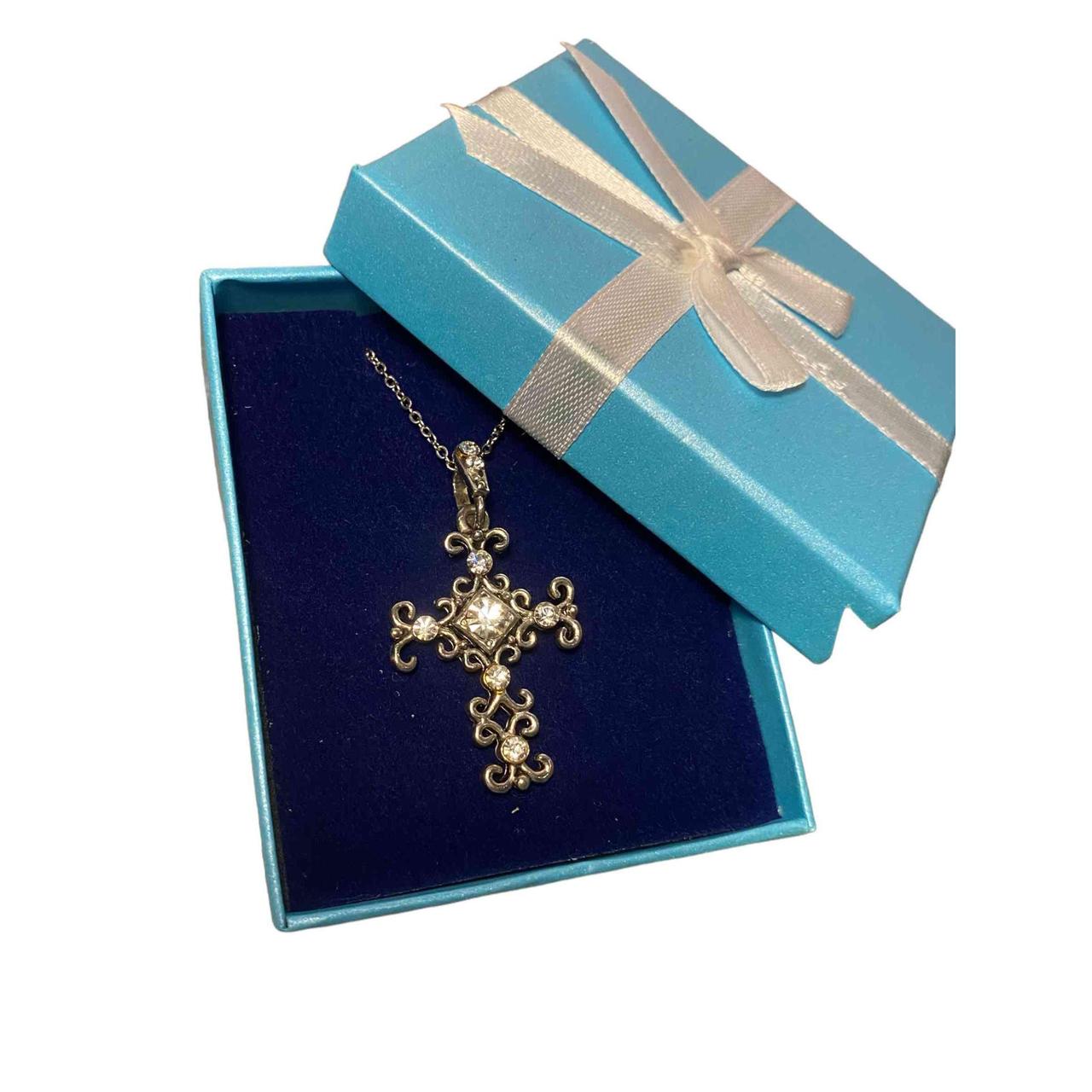 All Brass Ornate Cross Necklace — Gemelli Italia