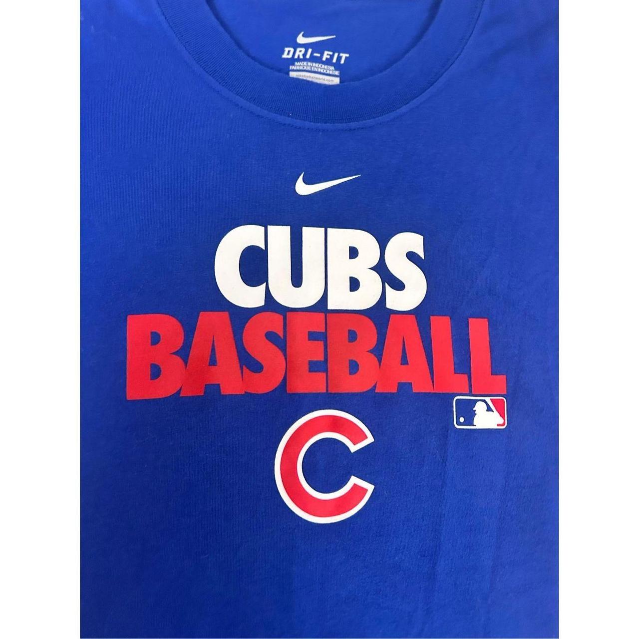 Nike Dri Fit Shirt Cubs Baseball Short Sleeve Blue - Depop