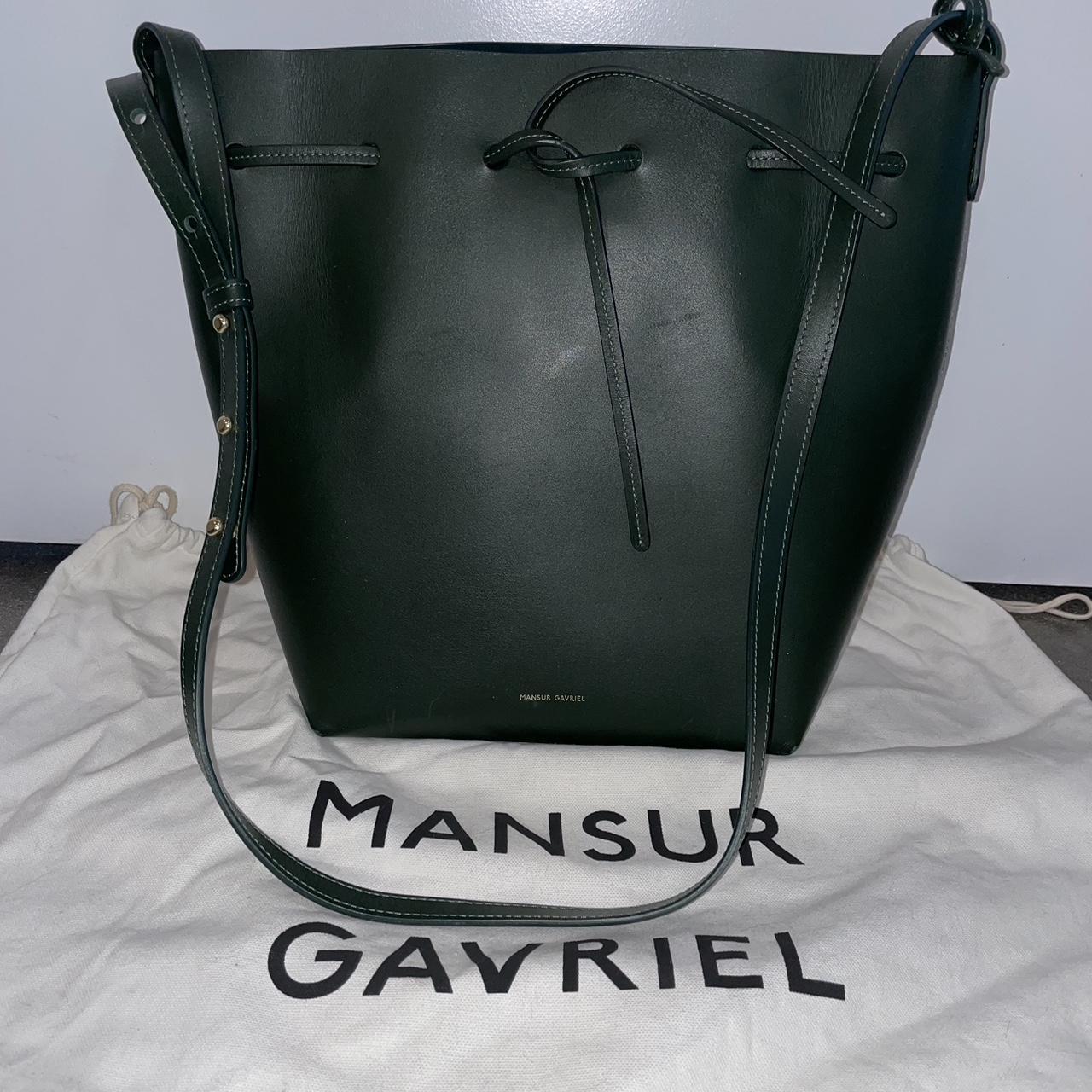 Mansur Gavriel Bucket Bag Leather Large Moss - Depop