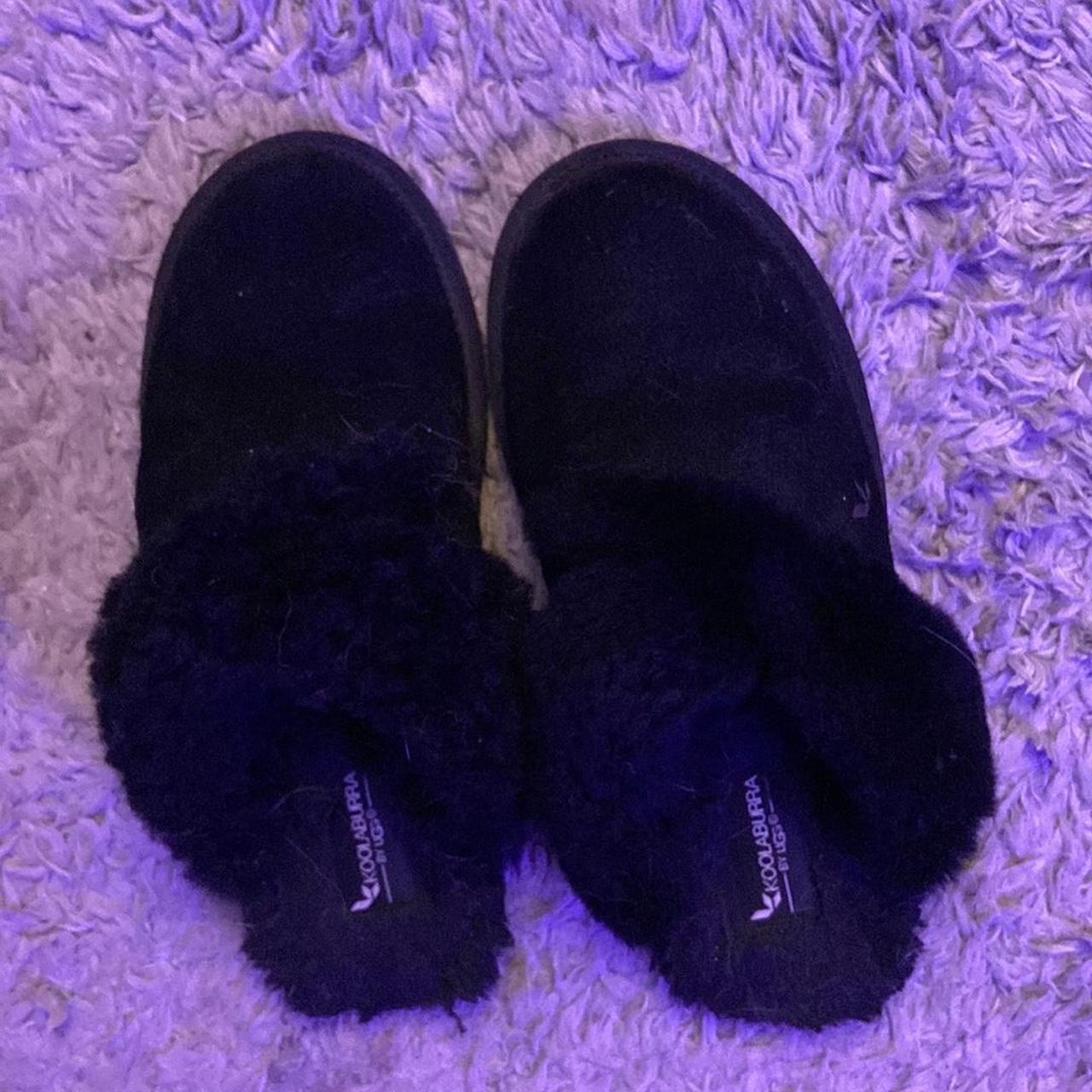 ugg kookaburra black slippers worn once and i... - Depop