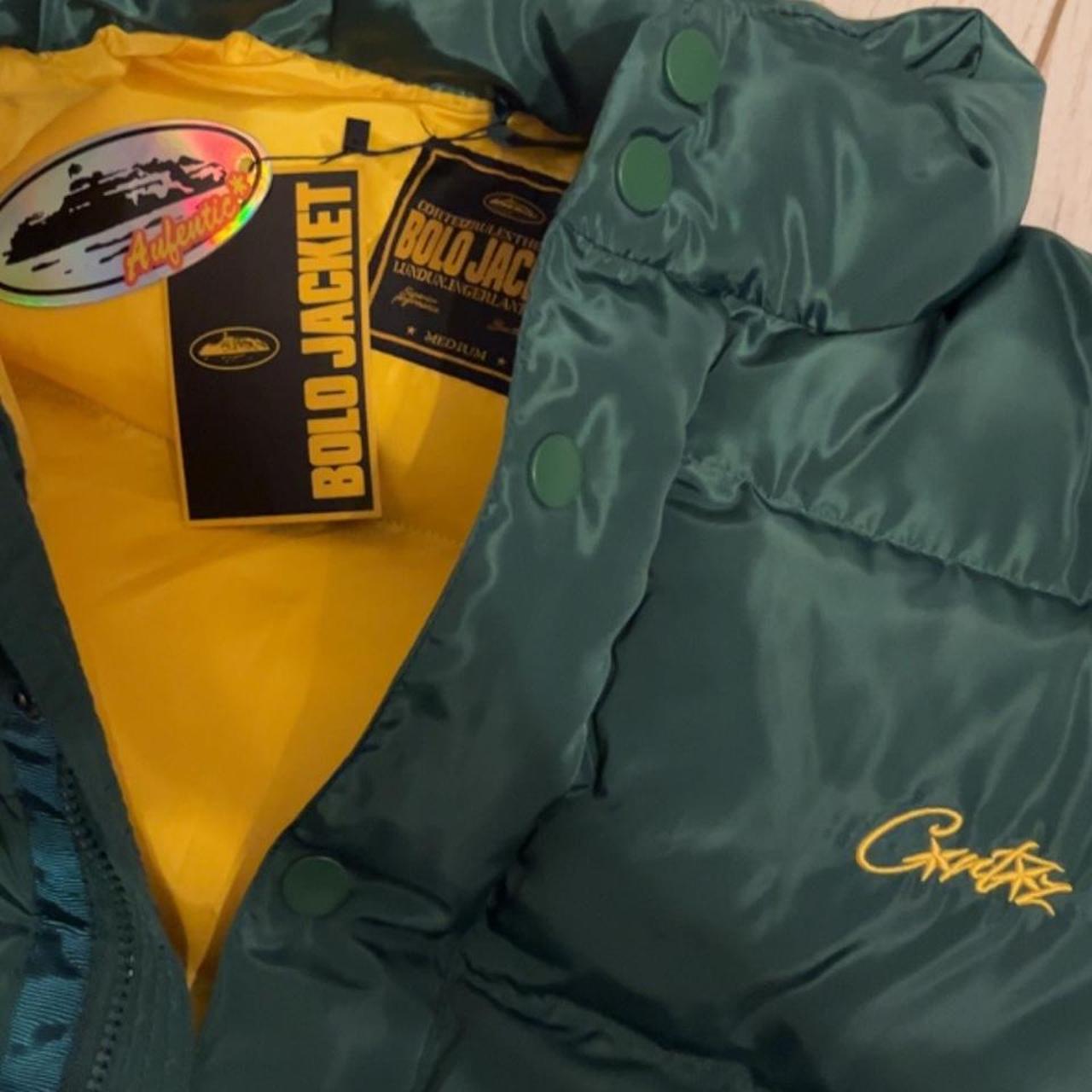 Corteiz Men's Yellow and Green Jacket | Depop