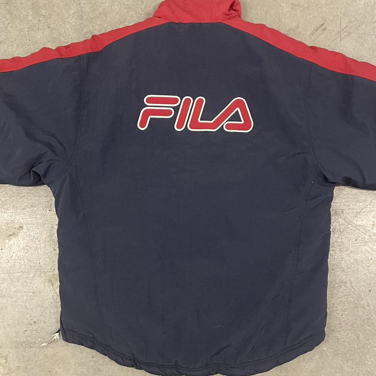 Fila Men's Navy and Red Jacket | Depop