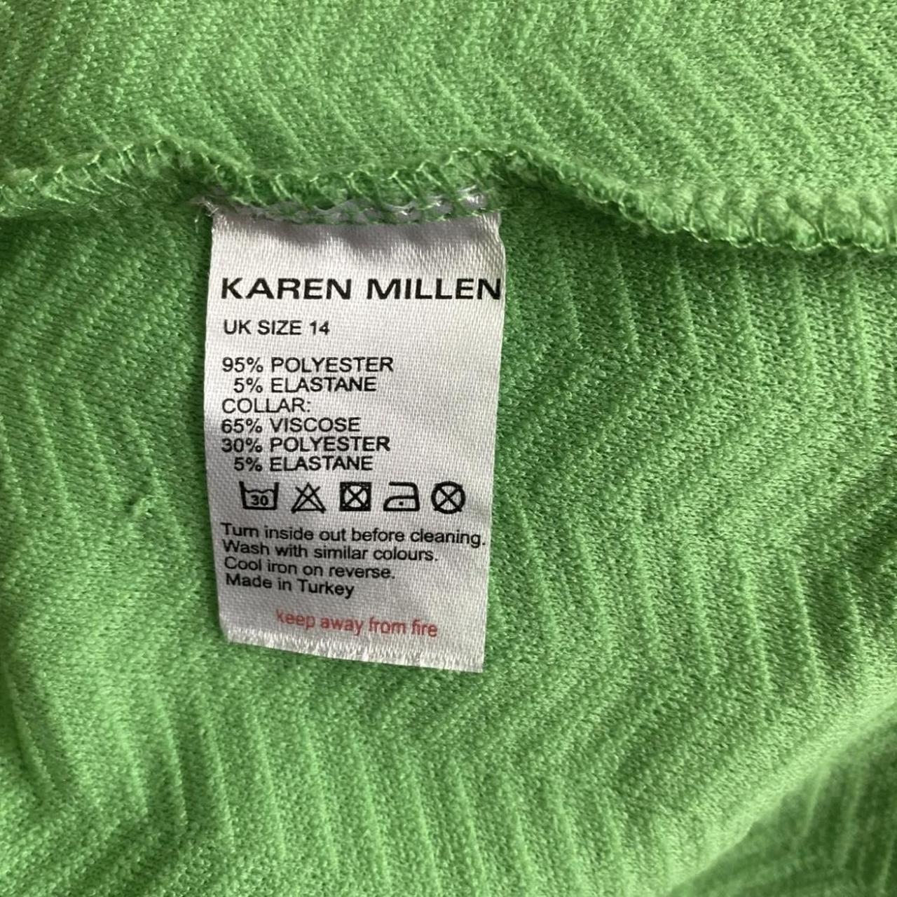 KAREN MILLEN GREEN AND BLACK ZIP TOP SIZE 14 NEW... - Depop